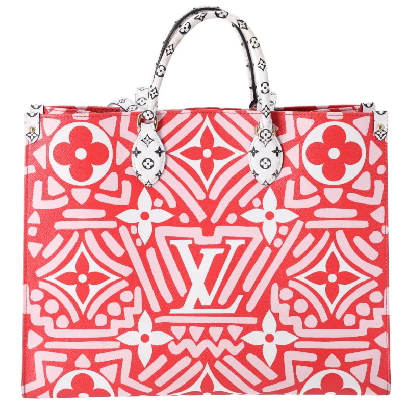 Louis Vuitton Red Pink Monogram Canvas Crafty Onthego GM Tote Bag sold by Gaby's Bags