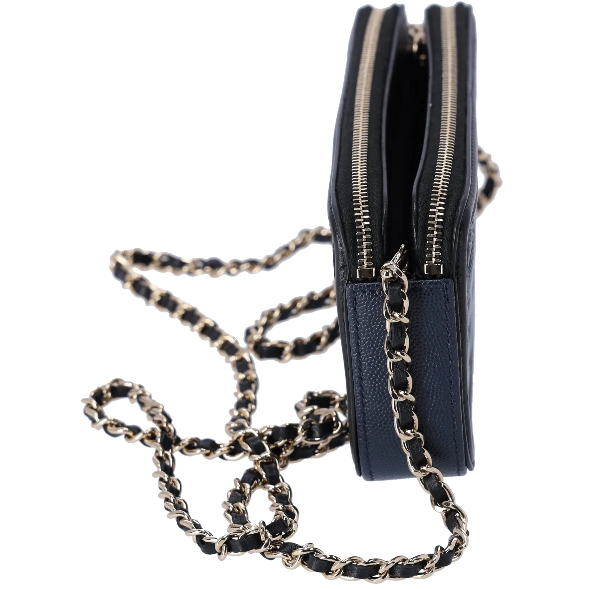 CHANEL Caviar Quilted CC Filigree Clutch With Chain Crossbody Bag Navy sold by Gaby's Bags product image thumbnail 4