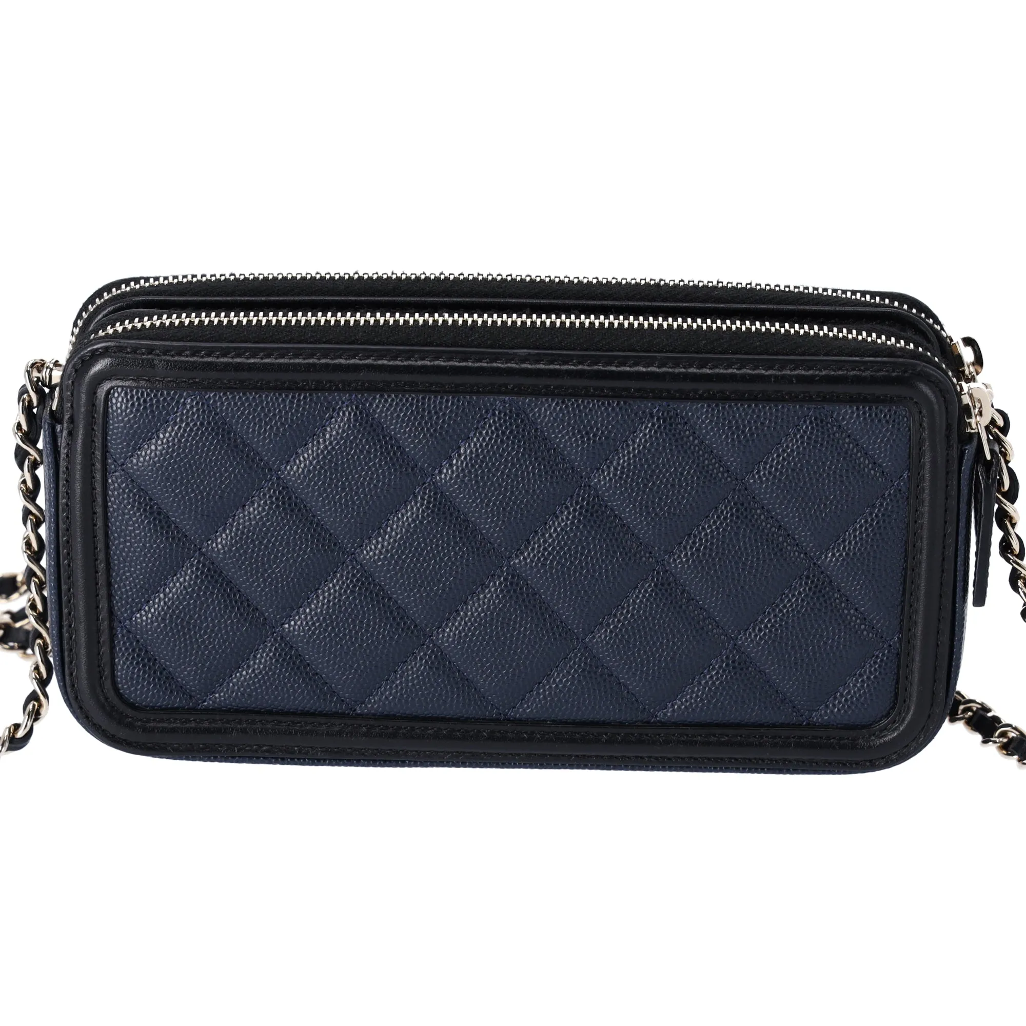 CHANEL Caviar Quilted CC Filigree Clutch With Chain Crossbody Bag Navy sold by Gaby's Bags product image thumbnail 5