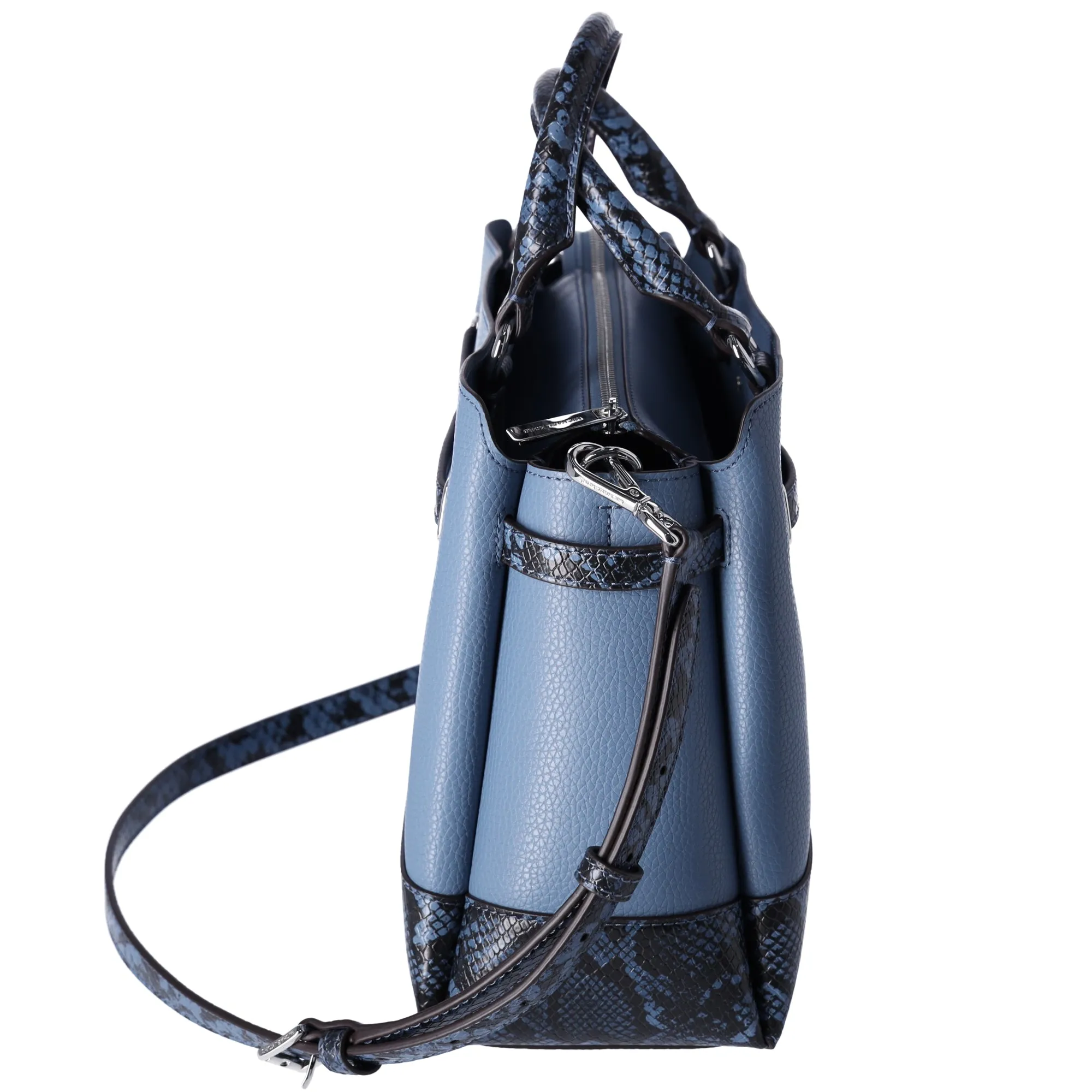 Michael Kors Reed Large Snake Skin Belted Satchel Crossbody Denim Blue sold by Gaby's Bags product image thumbnail 5