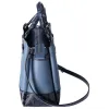Michael Kors Reed Large Snake Skin Belted Satchel Crossbody Denim Blue sold by Gaby's Bags