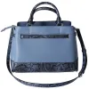 Michael Kors Reed Large Snake Skin Belted Satchel Crossbody Denim Blue sold by Gaby's Bags