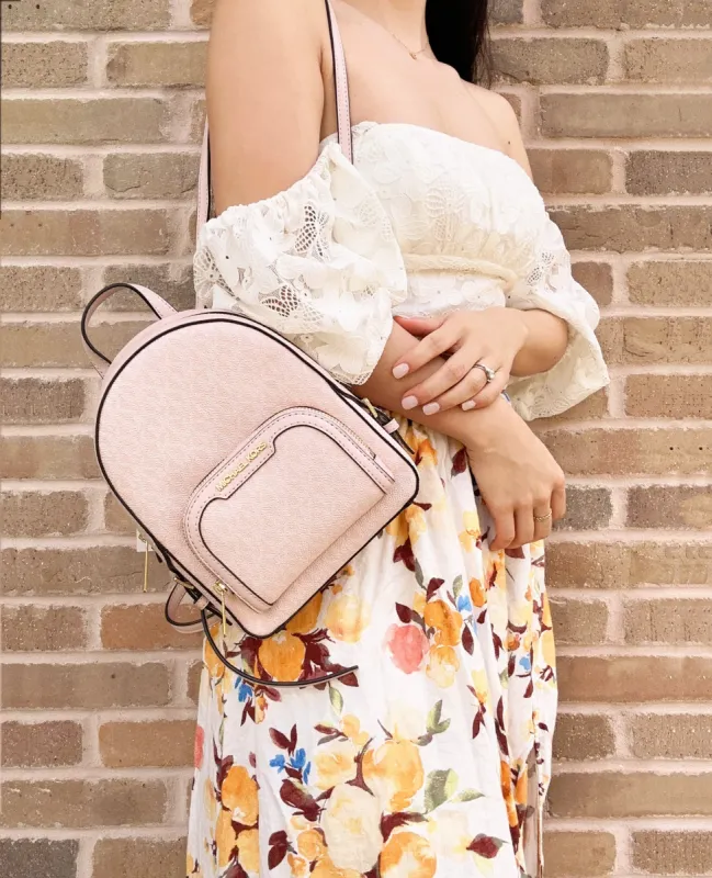Michael Kors Jaycee XS Convertible Zip Pocket Backpack Bag Light Powder Blush made by Michael Kors