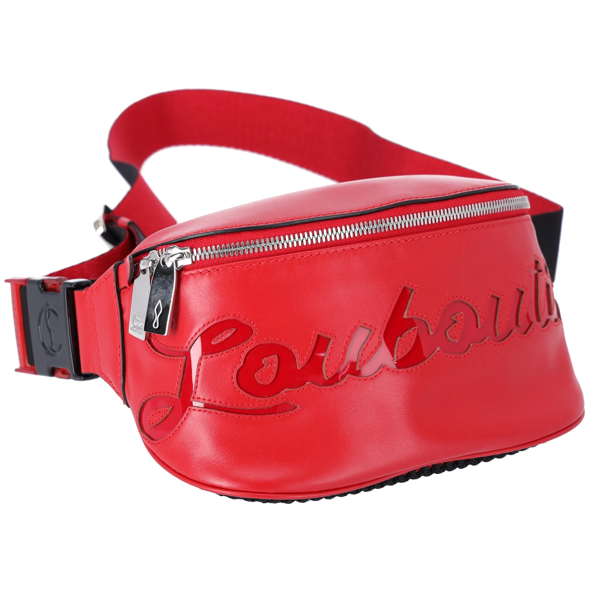 Christian Louboutin Mary Jane Belt Bag Bum Bag 3195254 Red Black Calf sold by Gaby's Bags