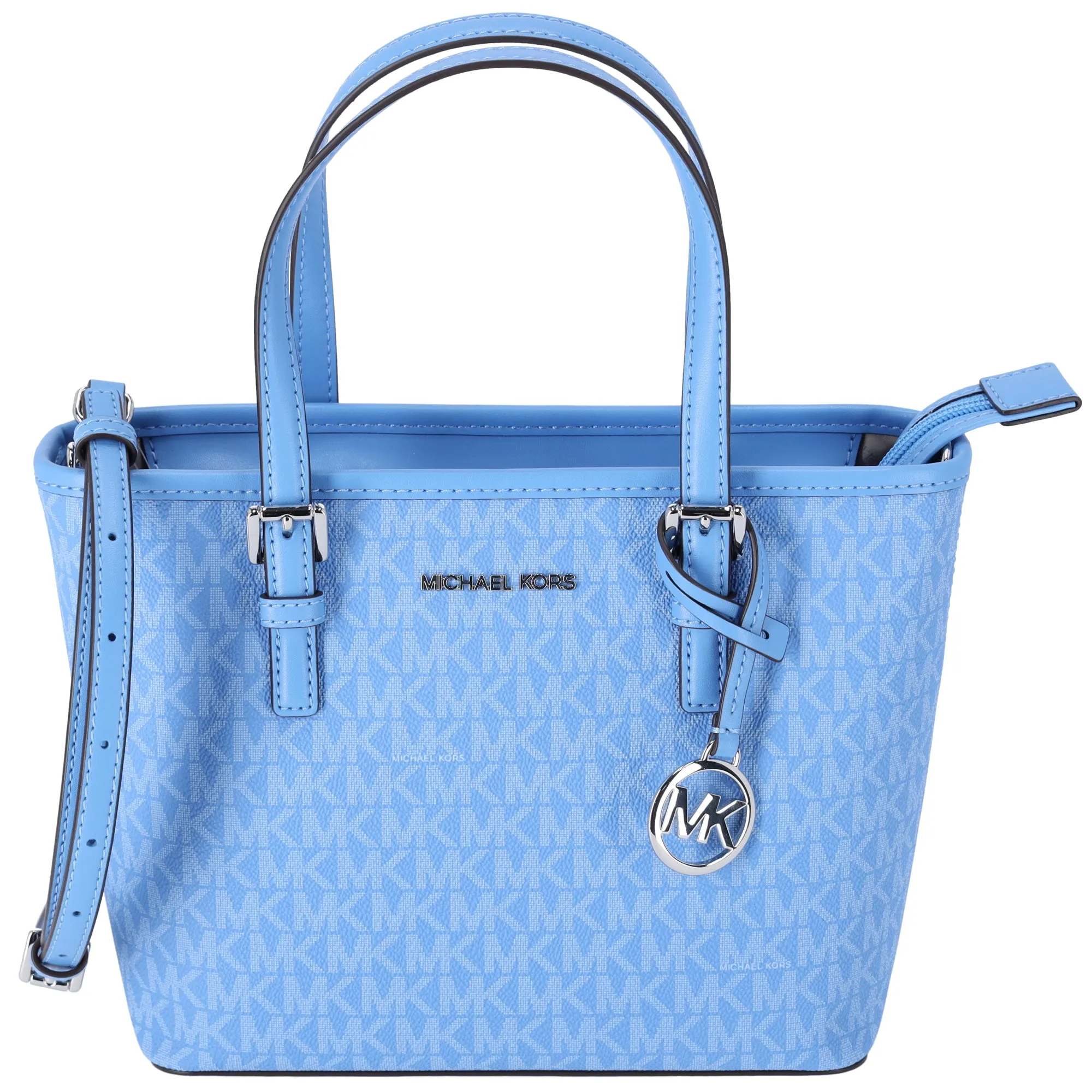 Michael Kors Jet Set XS Carryall Tote Crossbody South Pacific Blue MK Signature sold by Gaby's Bags