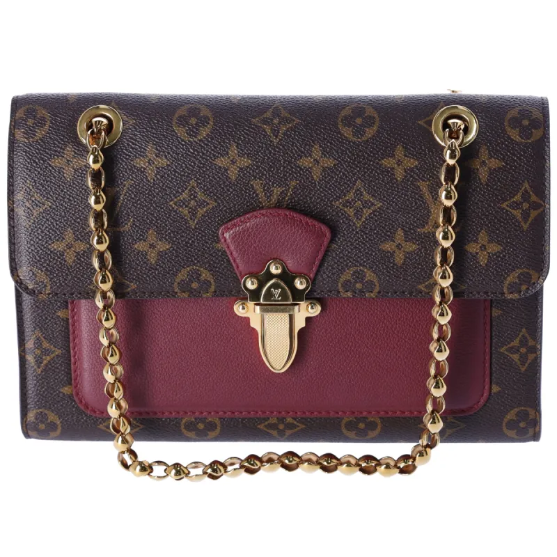 Louis Vuitton Victoire Chain Shoulder Bag Monogram Canvas M41732 Brown Raisin sold by Gaby's Bags