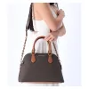 Michael Kors Veronica Medium Logo Dome Satchel Brown MK Signature Logo Acorn sold by Gaby's Bags