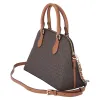 Michael Kors Veronica Medium Logo Dome Satchel Brown MK Signature Logo Acorn sold by Gaby's Bags