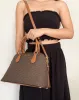 Michael Kors Veronica Medium Logo Dome Satchel Brown MK Signature Logo Acorn sold by Gaby's Bags