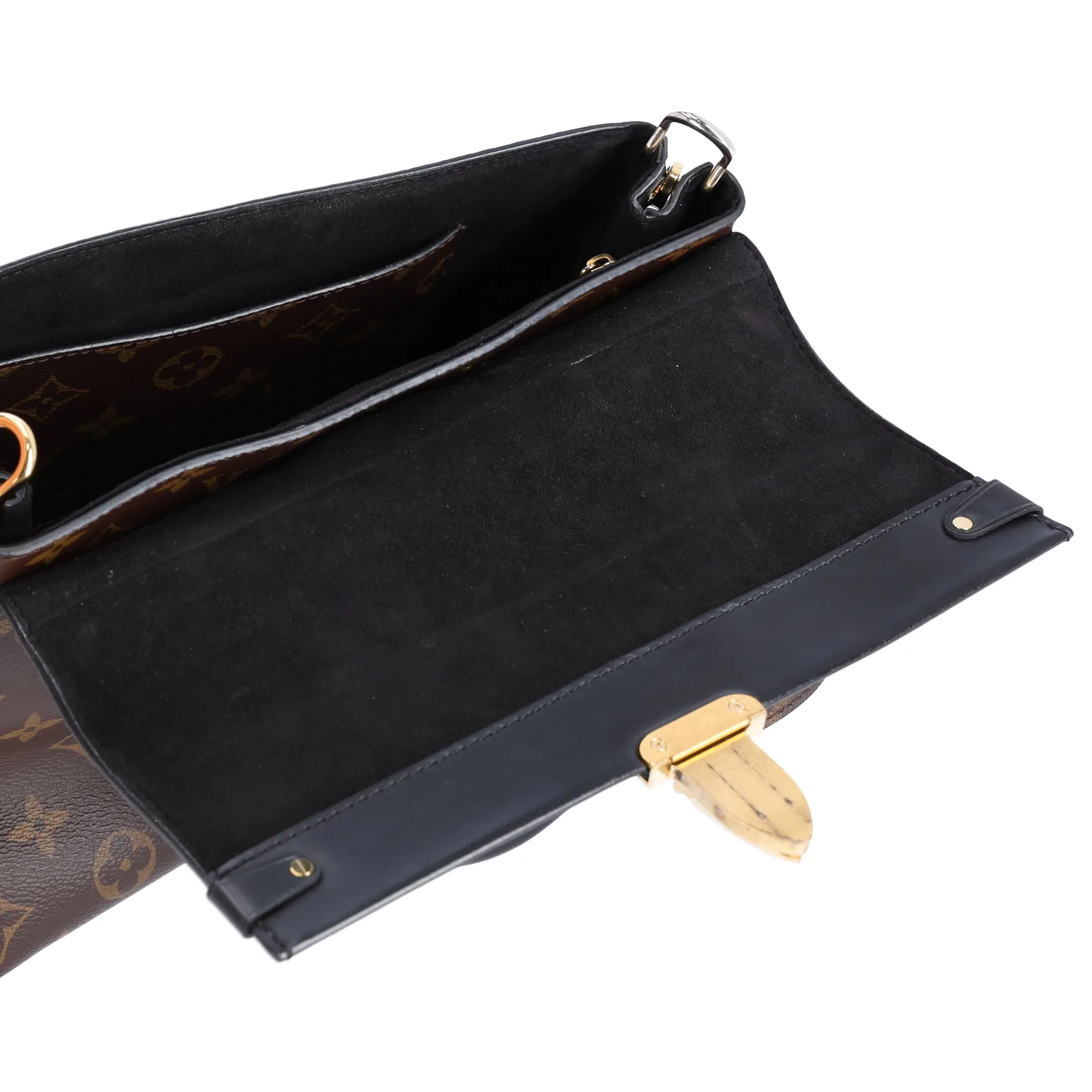 Louis Vuitton One Handle Flap Bag MM Monogram Handbag M43125 Brown Black sold by Gaby's Bags product image thumbnail 4