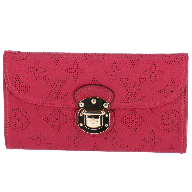 Louis Vuitton Portefeuille Amelia Mahina Long Wallet M58090 Grenat Mahina Leather sold by Gaby's Bags