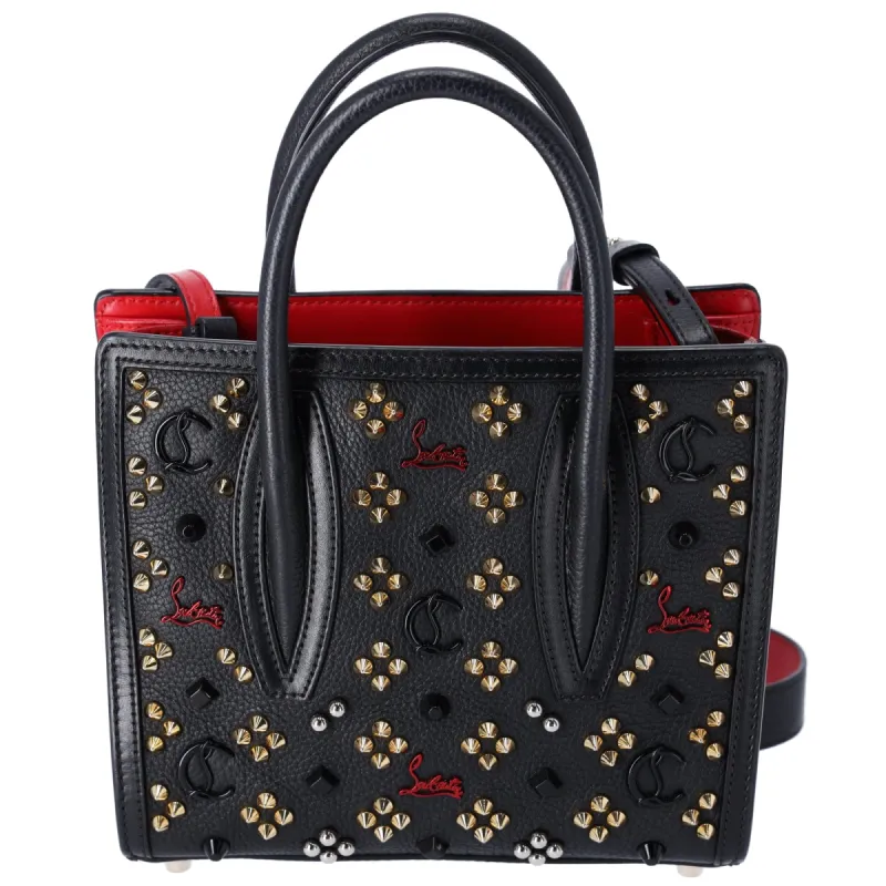 Christian Louboutin Black Red Leather Mini Studded Paloma Tote sold by Gaby's Bags