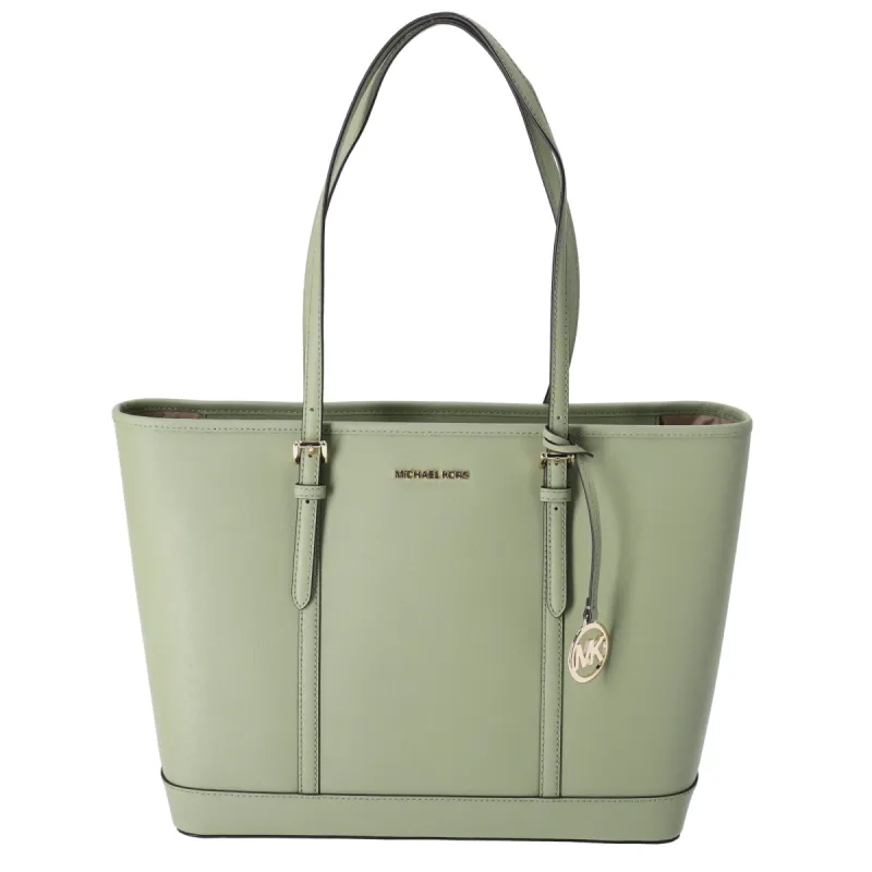 Michael Kors Jet Set Travel Large Top Zip Tote Light Sage Green Leather sold by Gaby's Bags