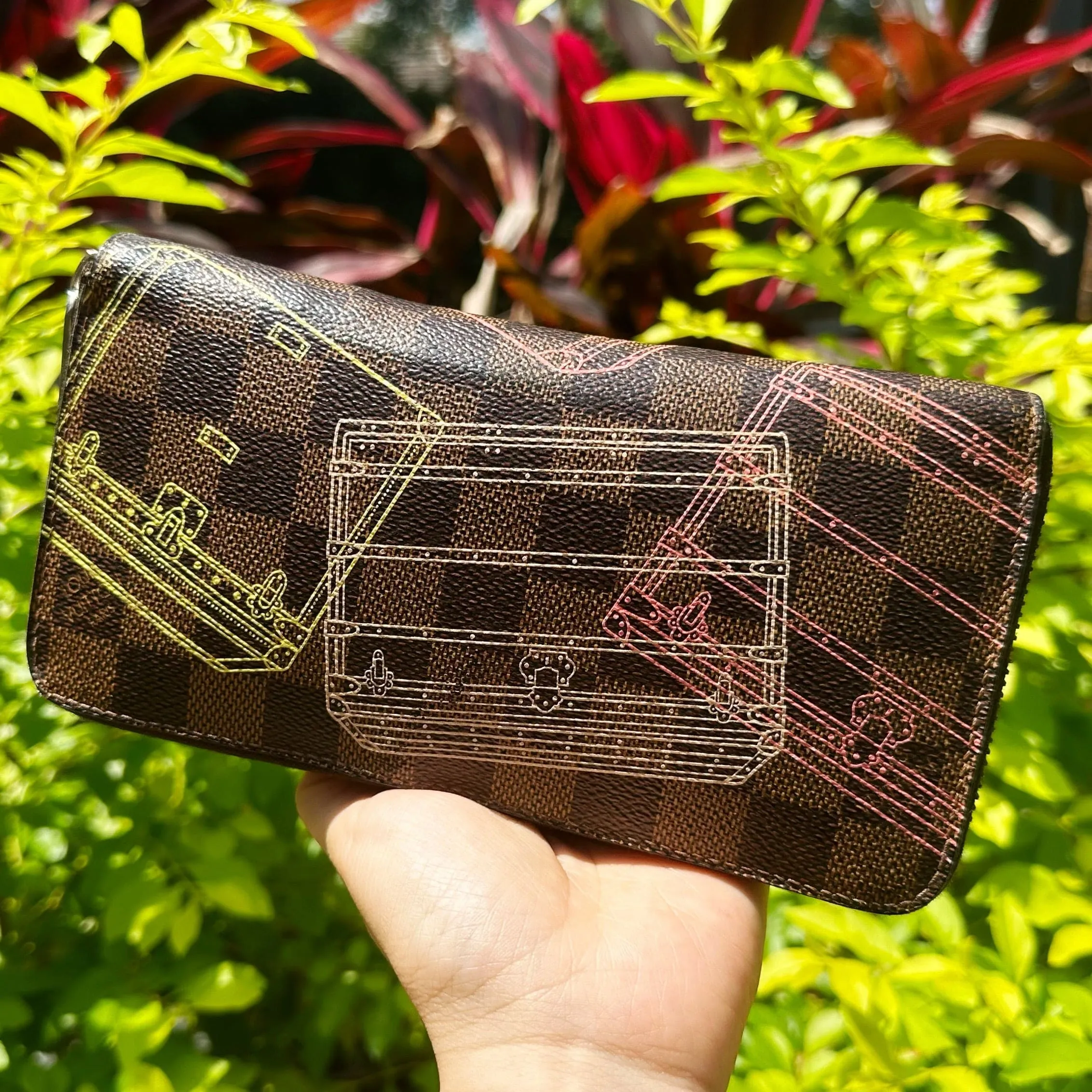 Louis Vuitton N63026 Brown Damier Tiger Illustration Zipper Round Wallet sold by Gaby's Bags product image thumbnail 2