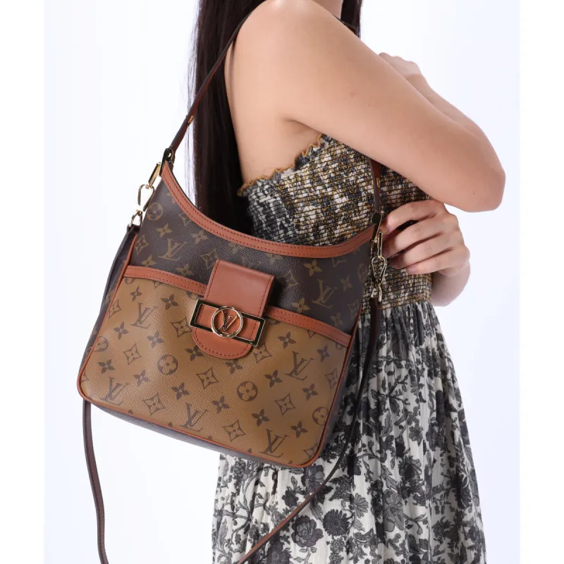 Louis Vuitton Dauphine PM Hobo M45194 Reverse Monogram Canvas Leather Tote sold by Gaby's Bags