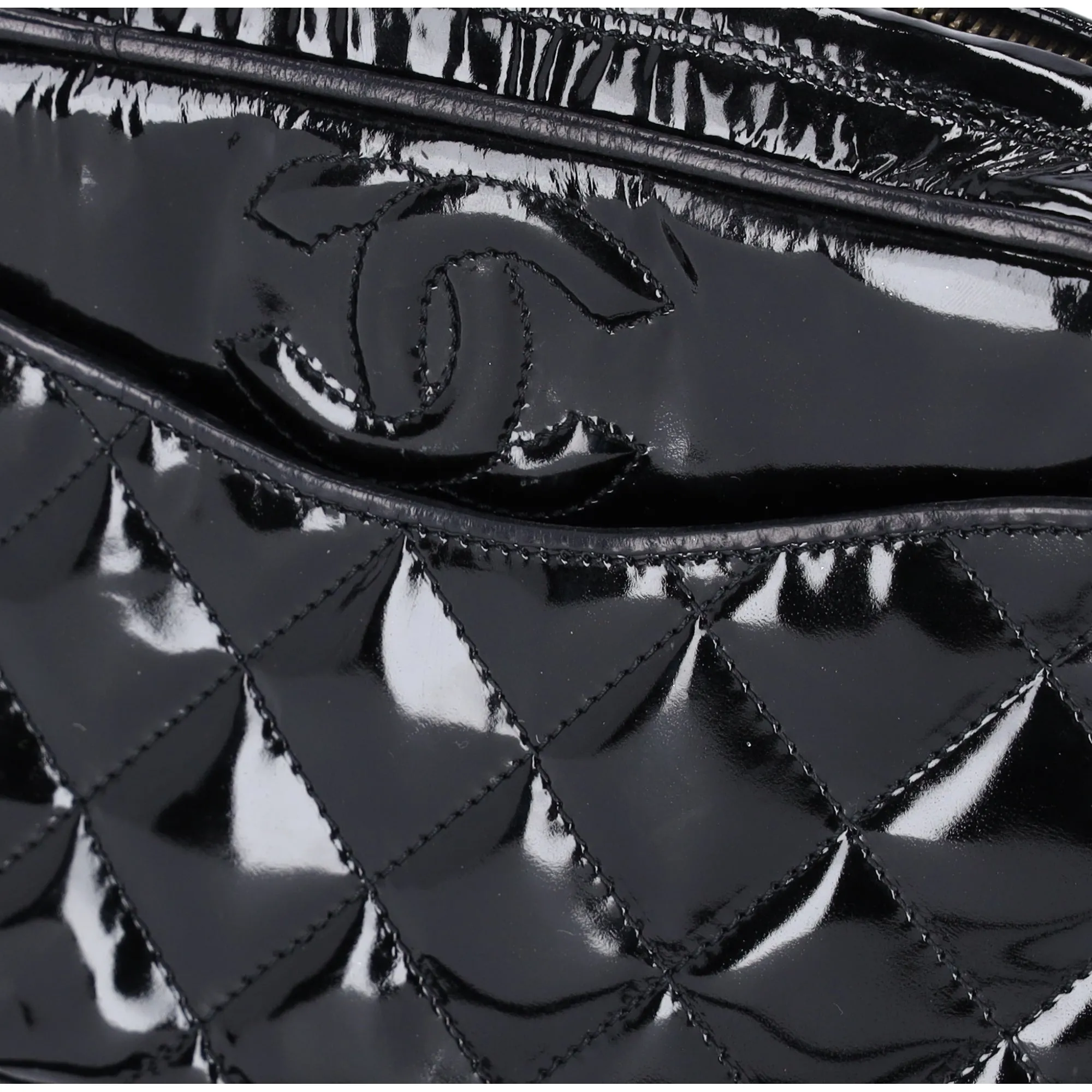 CHANEL CC Patent Leather Camera Bag Crossbpdy Black sold by Gaby's Bags product image thumbnail 2