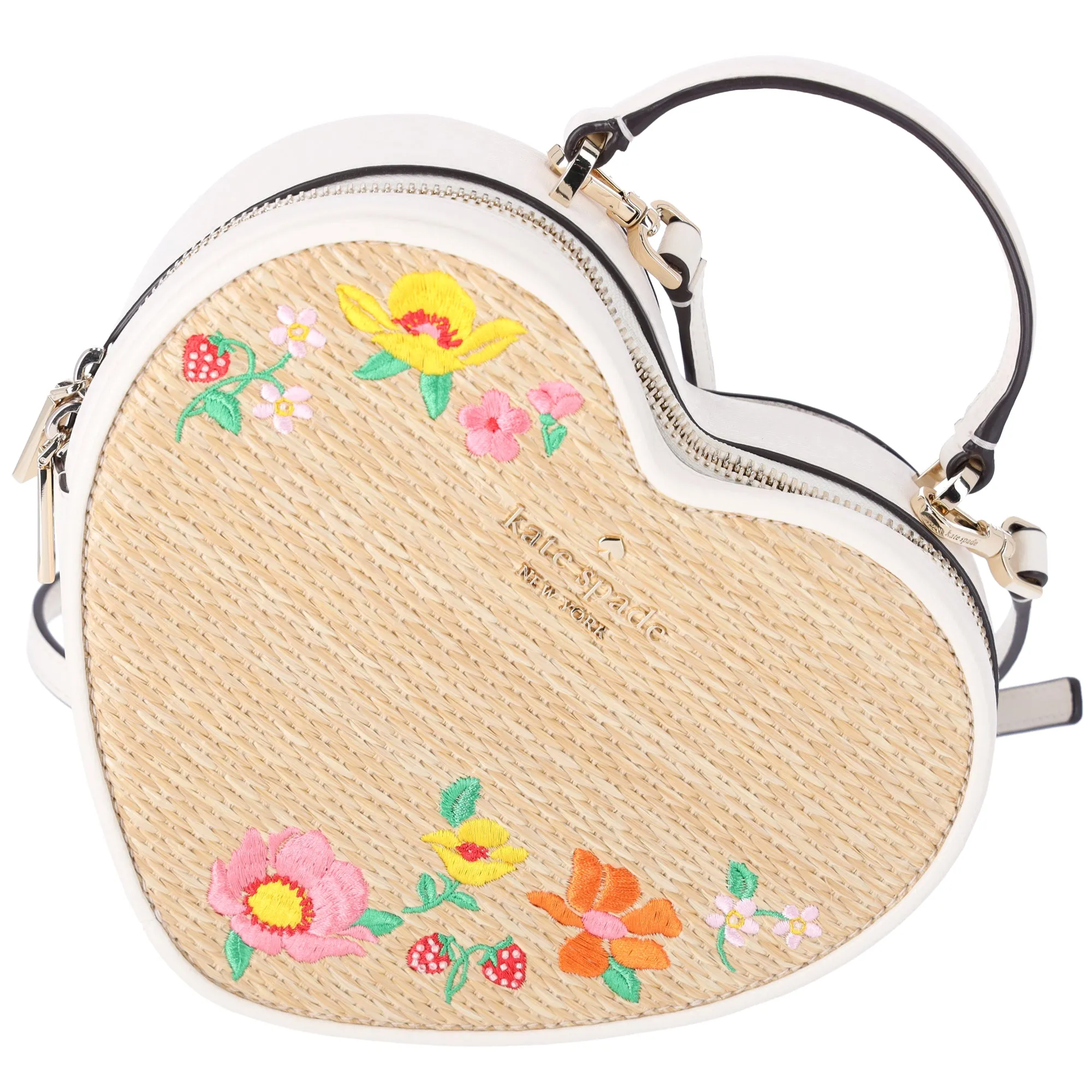 Kate Spade Love Shack Rattan Heart Purse Flowers Embroidered Meringue Multi sold by Gaby's Bags