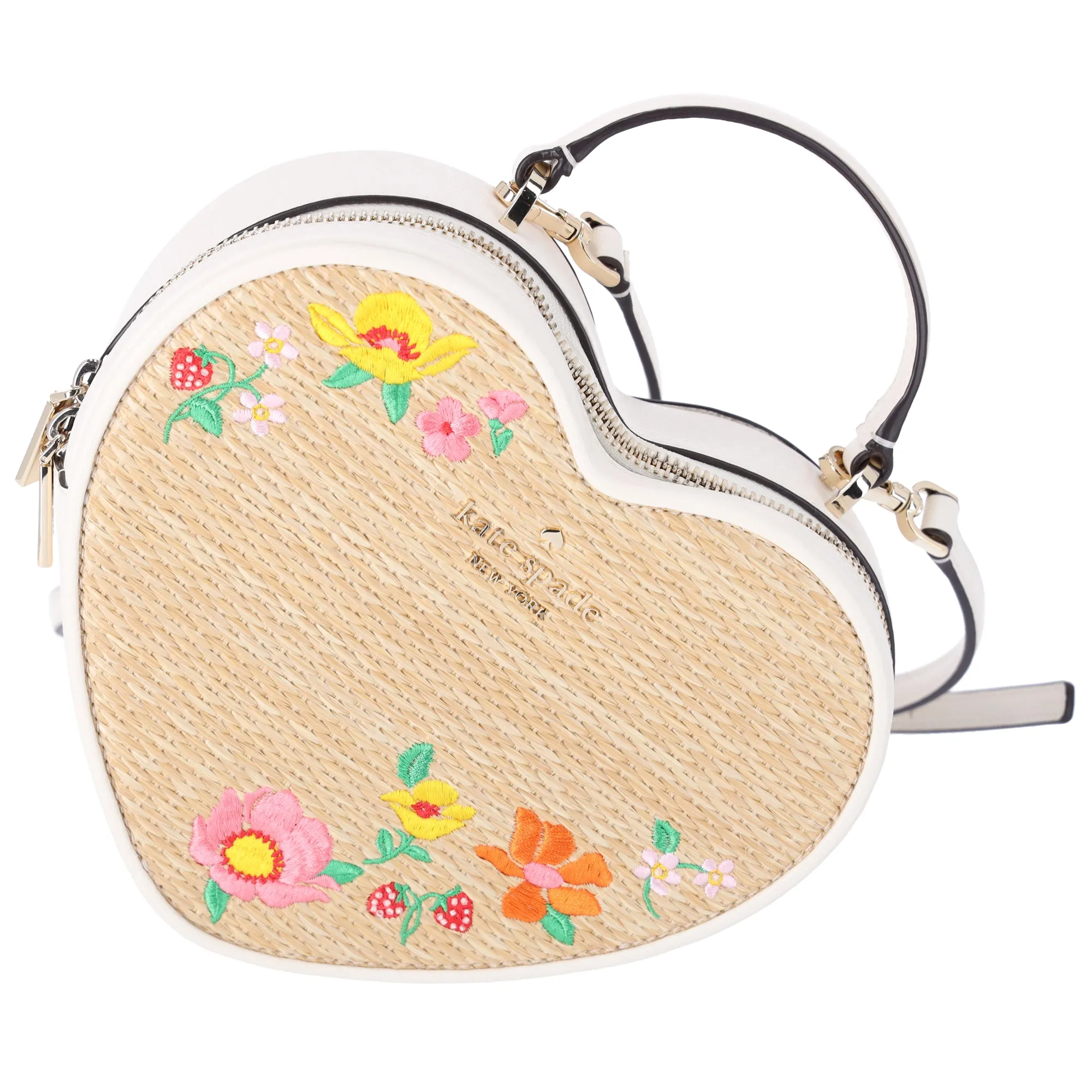 Kate Spade Love Shack Rattan Heart Purse Flowers Embroidered Meringue Multi sold by Gaby's Bags product image thumbnail 2