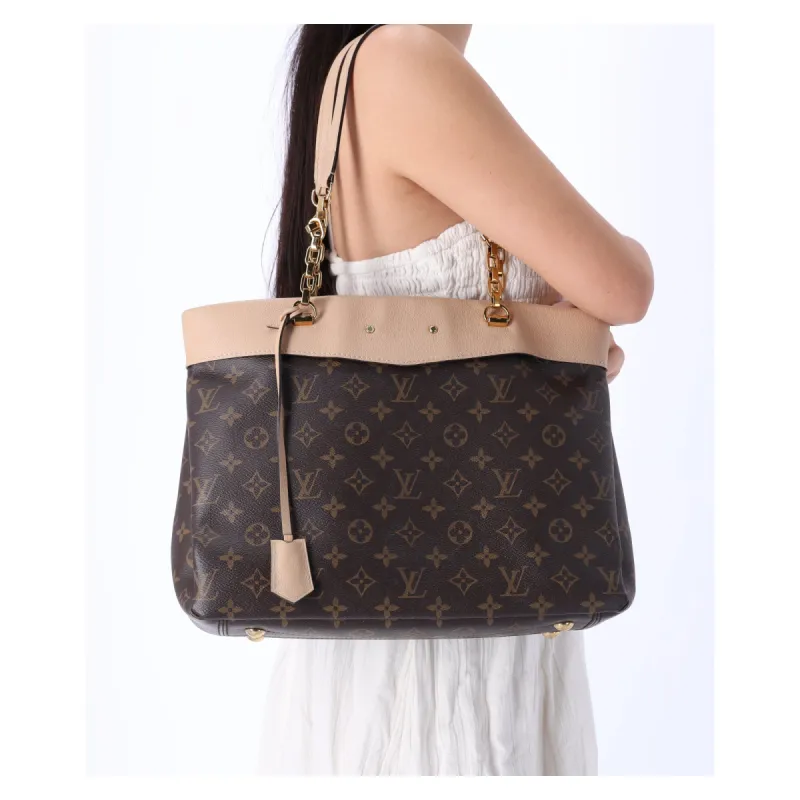 Louis Vuitton Pallas Shopper Chain Shoulder Bag M41580 Brown Monogram Dune Sand sold by Gaby's Bags