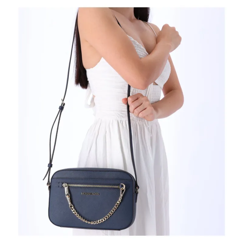 Michael Kors JetSet Large EastWest ZipChain CrossbodyBag NavyLeather sold by Gaby's Bags