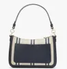 Kate Spade Hudson Striped Canvas Medium Convertible Crossbody Blue Beige sold by Gaby's Bags