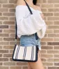 Kate Spade Hudson Striped Canvas Medium Convertible Crossbody Blue Beige sold by Gaby's Bags