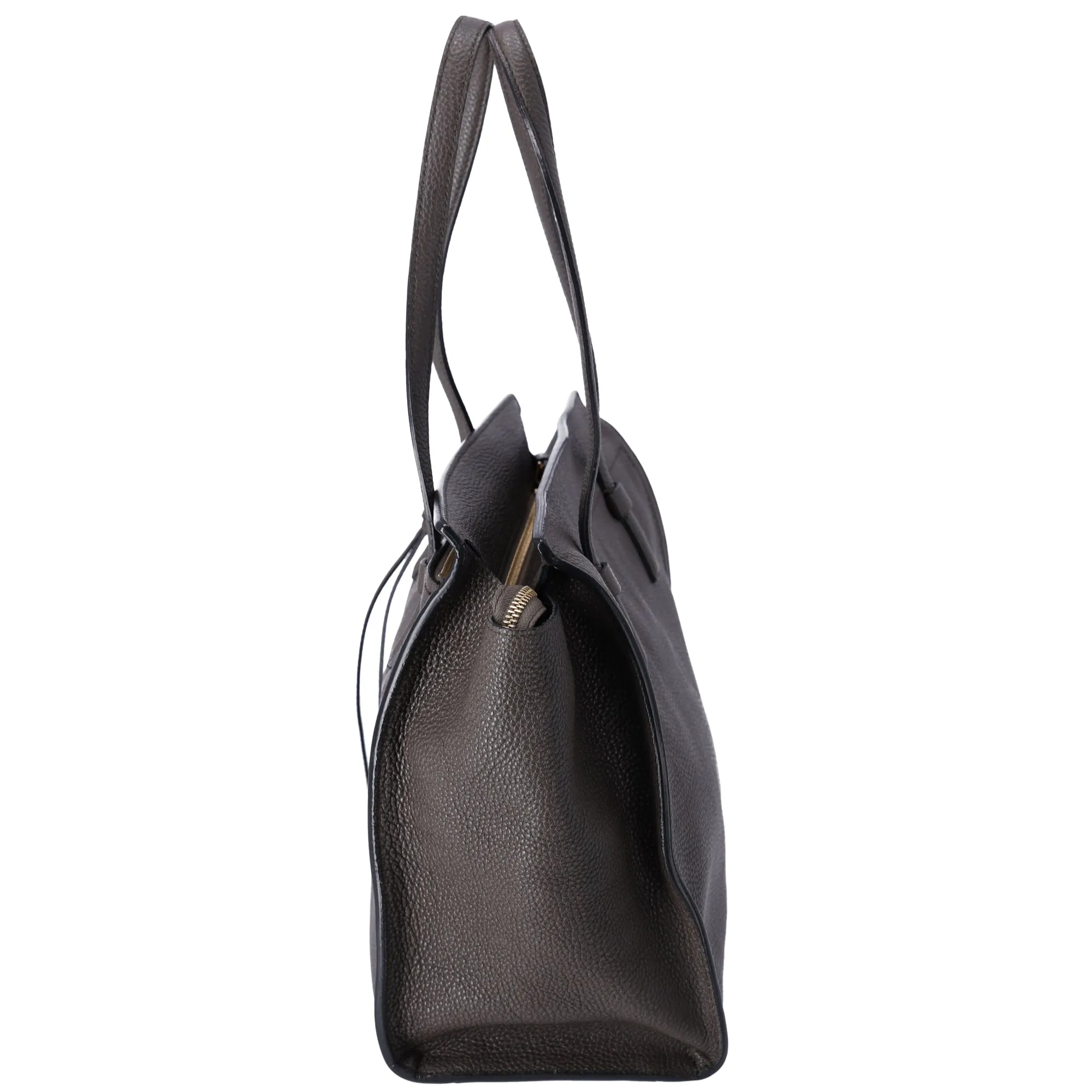 Salvatore Ferragamo Amy Medium Top Zip Shoulder Tote Bag Leather Dark Gray sold by Gaby's Bags product image thumbnail 5