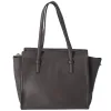 Salvatore Ferragamo Amy Medium Top Zip Shoulder Tote Bag Leather Dark Gray sold by Gaby's Bags
