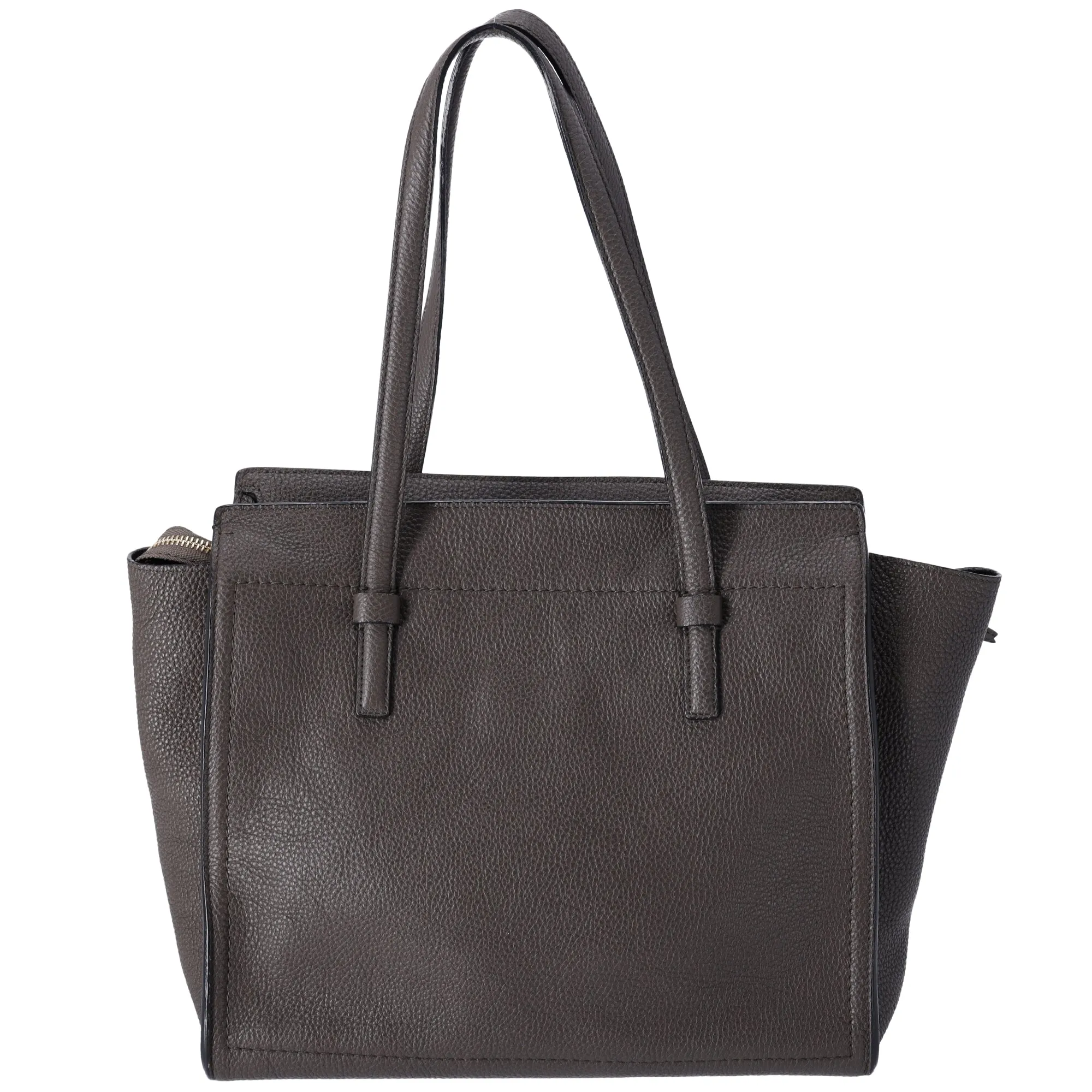 Salvatore Ferragamo Amy Medium Top Zip Shoulder Tote Bag Leather Dark Gray sold by Gaby's Bags product image thumbnail 3