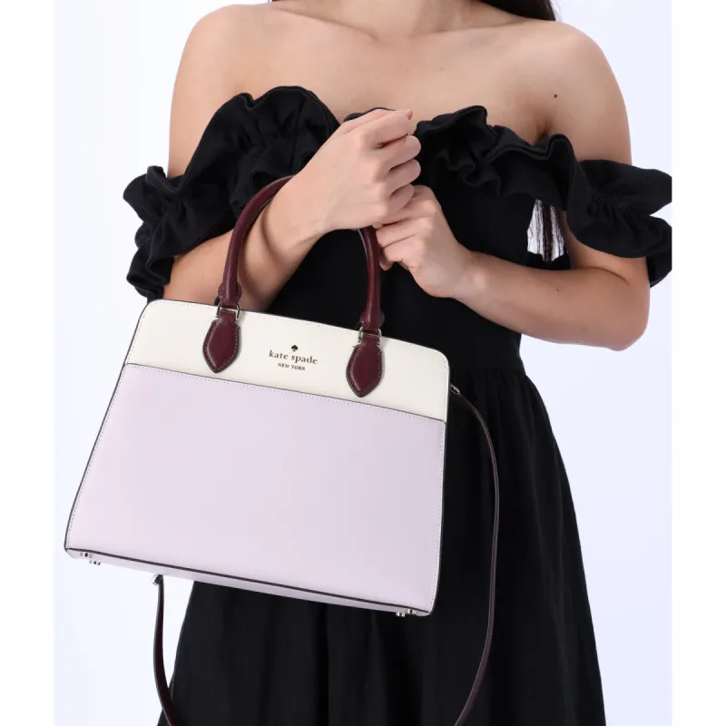 Kate Spade Madison Colorblock Saffiano Leather Medium Satchel Lilac Moonlight sold by Gaby's Bags