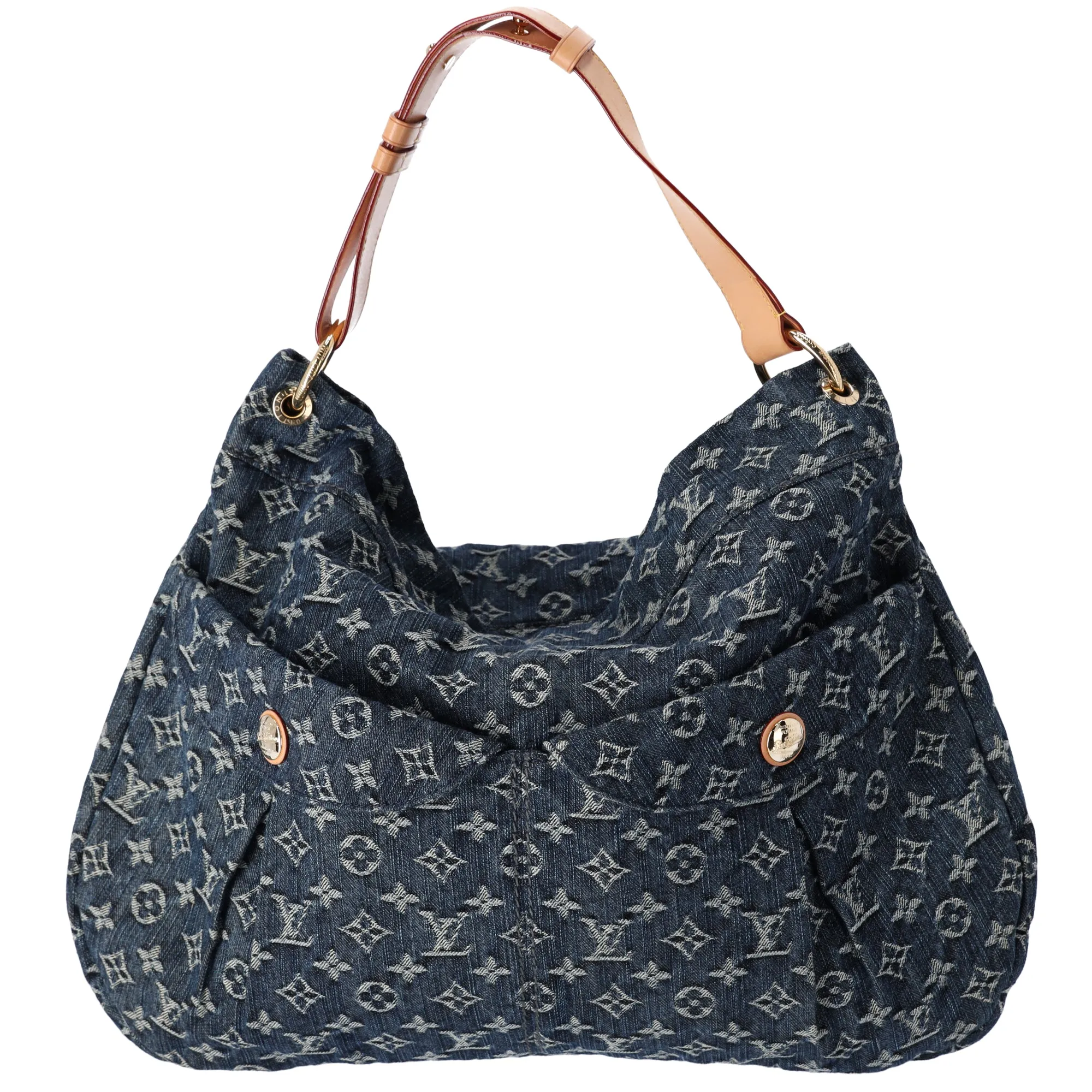 Louis Vuitton Daily GM Monogram Denim Shoulder Bag M40493 Gris Blue Monogram Denim Canvas sold by Gaby's Bags