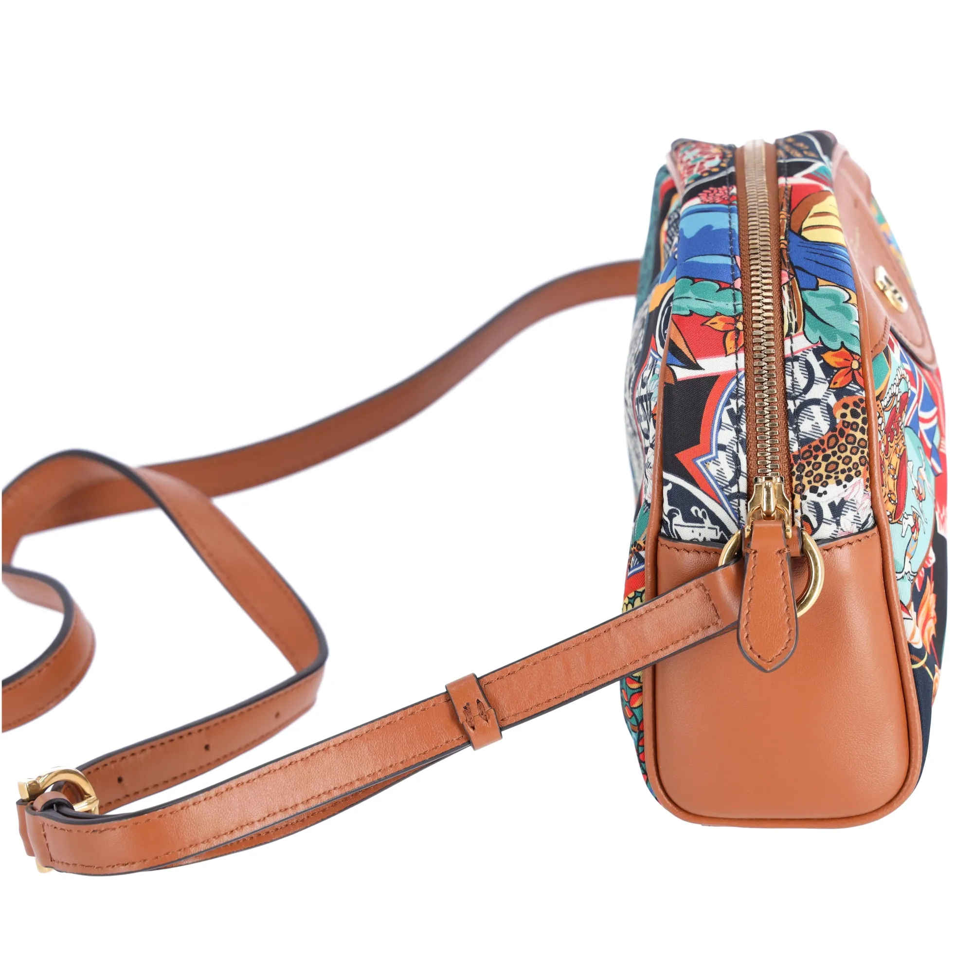 Salvatore Ferragamo Gancini Shoulder Bag Black Brown Multi Nylon sold by Gaby's Bags product image thumbnail 4