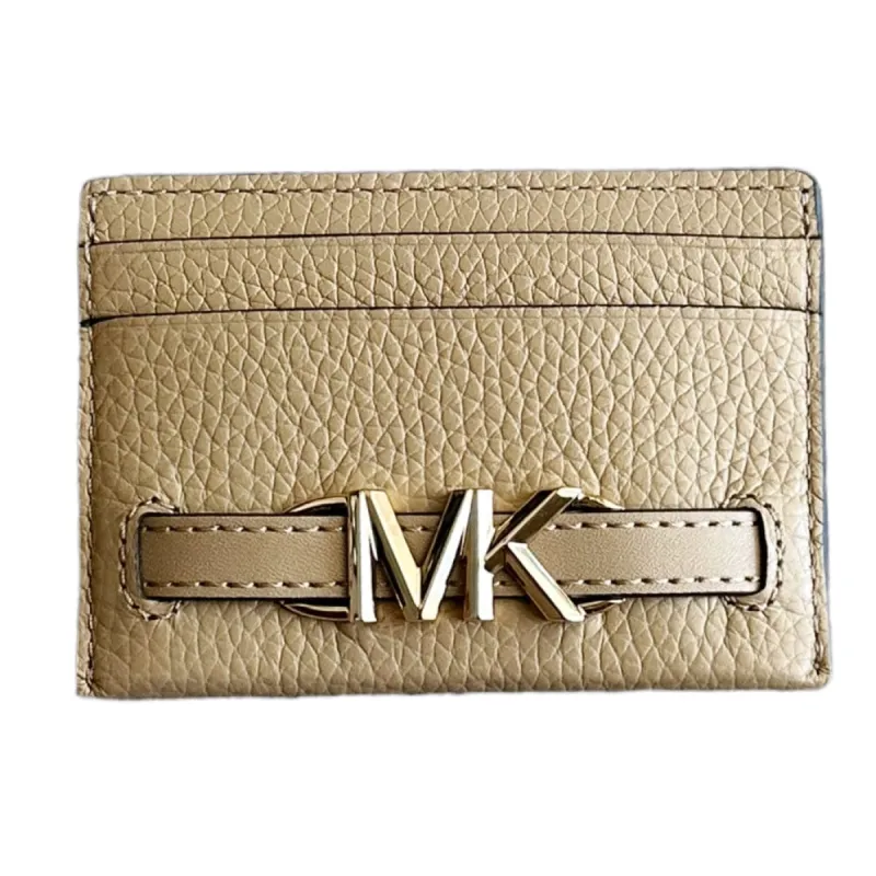 Michael Kors Reed Large Card Holder Wallet MK Signature Logo Camel Leather made by Michael Kors