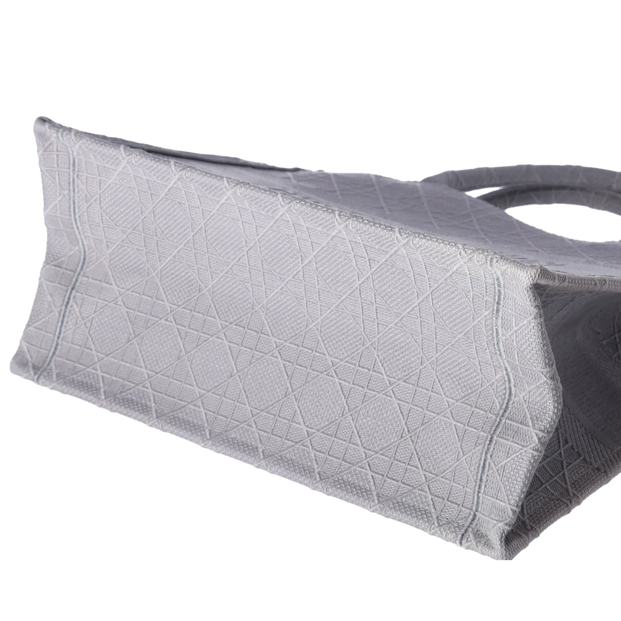 Christian Dior Canvas Embroidered Cannage Medium Book Tote Stone Gray sold by Gaby's Bags product image thumbnail 2