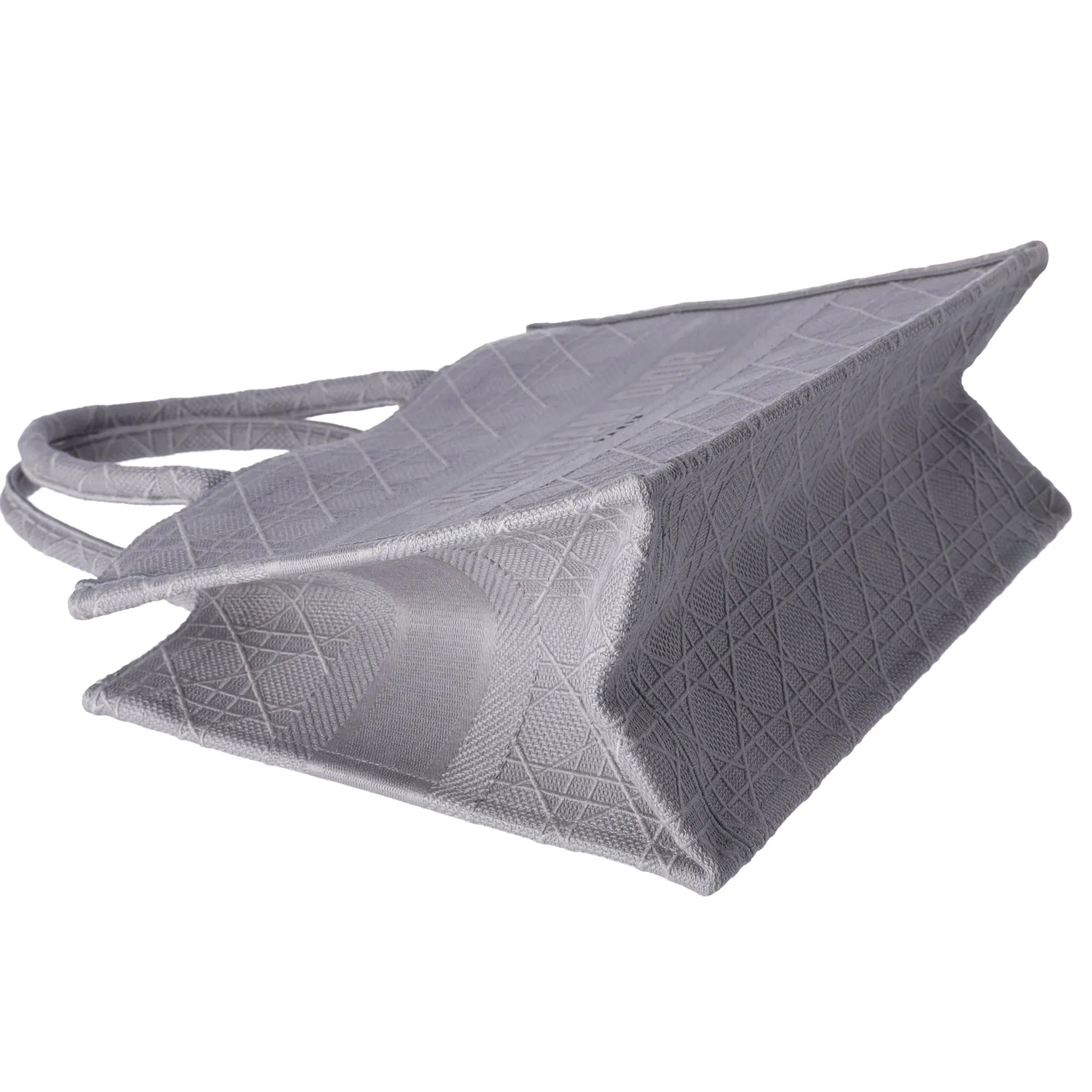 Christian Dior Canvas Embroidered Cannage Medium Book Tote Stone Gray sold by Gaby's Bags product image thumbnail 3