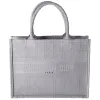 Christian Dior Canvas Embroidered Cannage Medium Book Tote Stone Gray sold by Gaby's Bags
