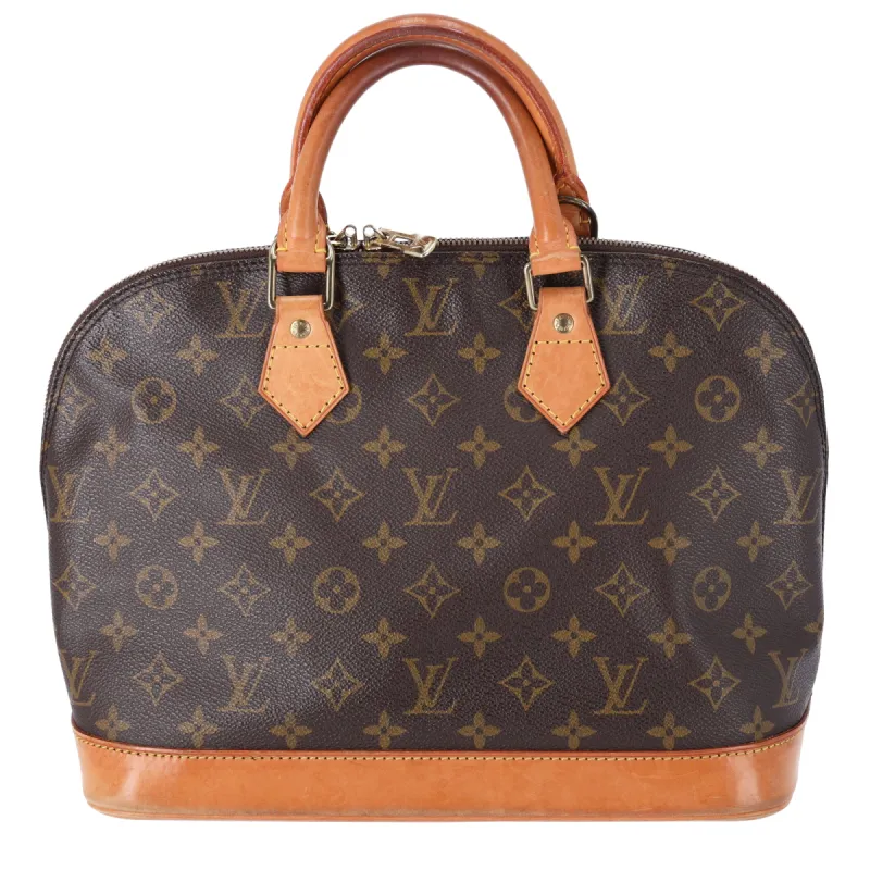 Louis Vuitton Alma Monogram Handbag M51130 Brown Dome Satchel sold by Gaby's Bags