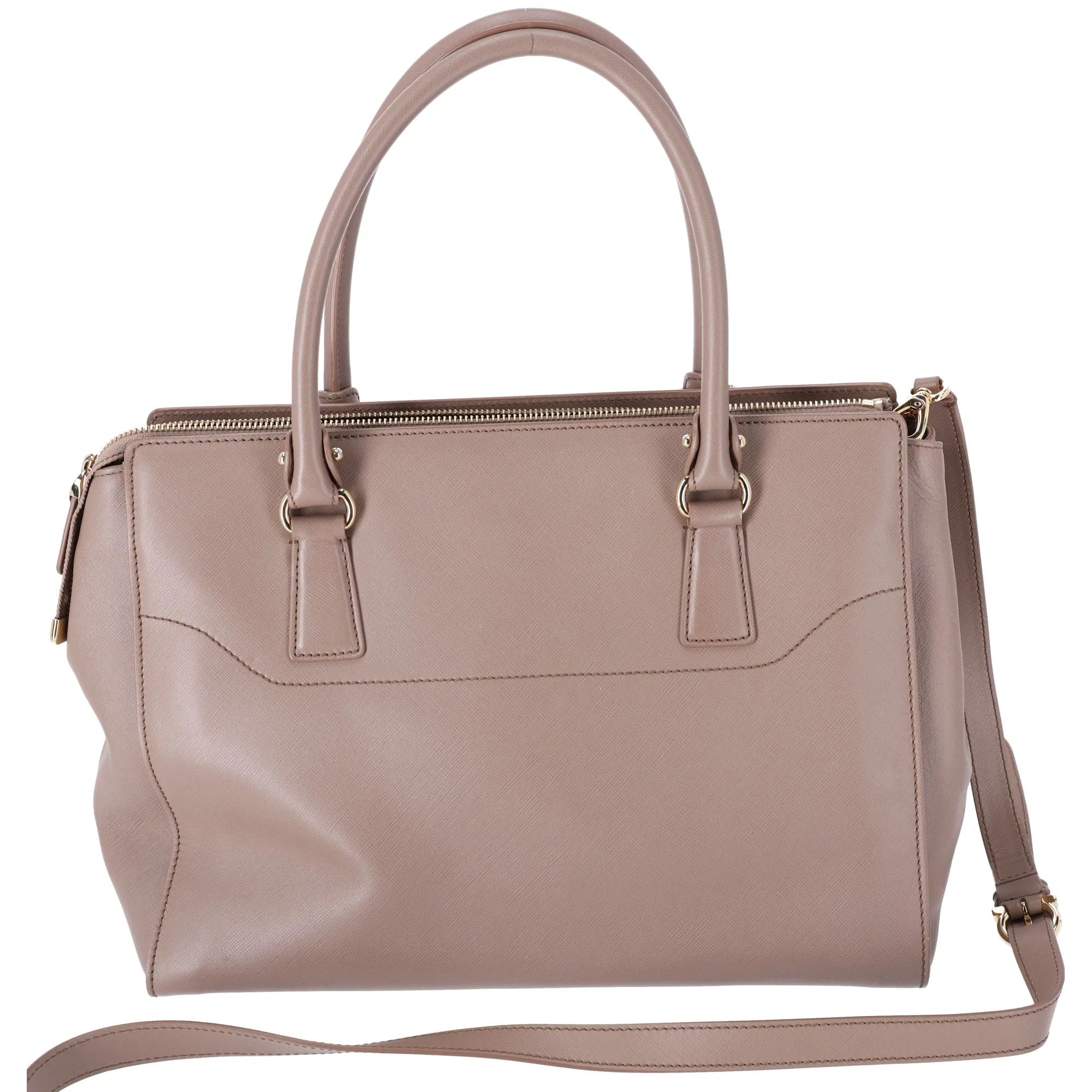 Salvatore Ferragamo Beky Triple Compartment Tote Taupe Saffiano Leather sold by Gaby's Bags product image thumbnail 3