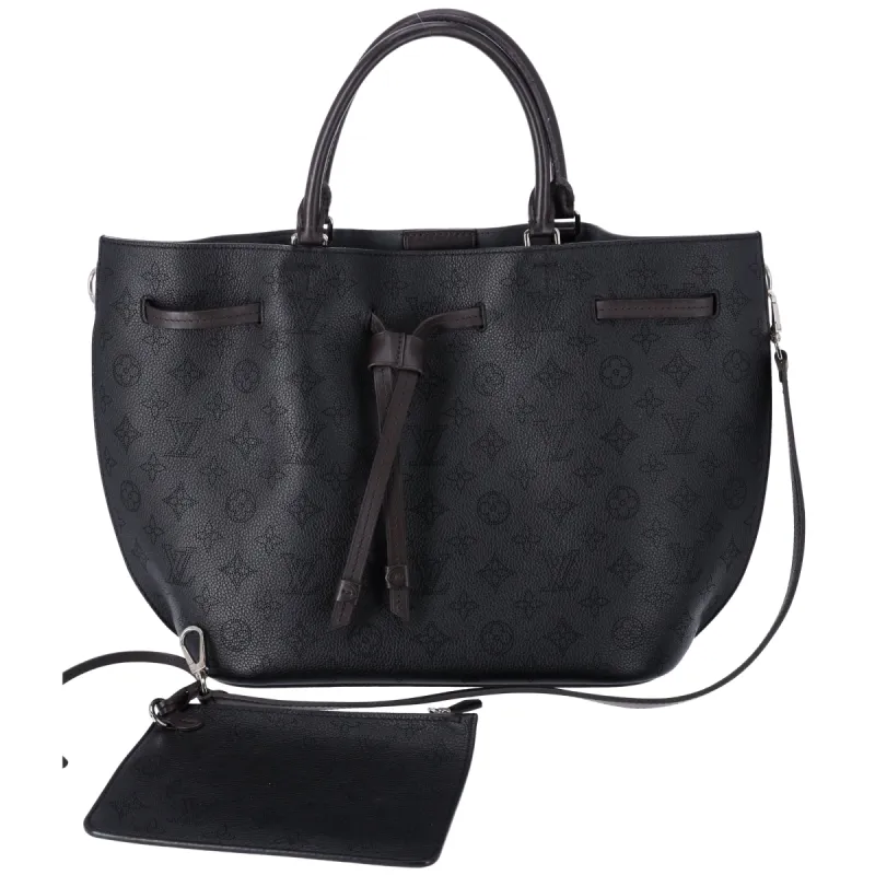 Louis Vuitton Girolata Mahina Tote Bag M54402 Black Noir Drawstring Bucket sold by Gaby's Bags