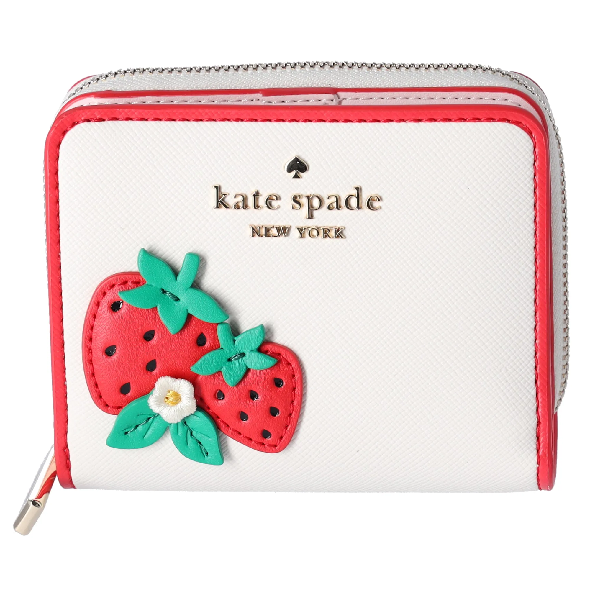 Kate Spade 3D Strawberry Dreams Small Zip Around Bifold Wallet Cream Multi sold by Gaby's Bags