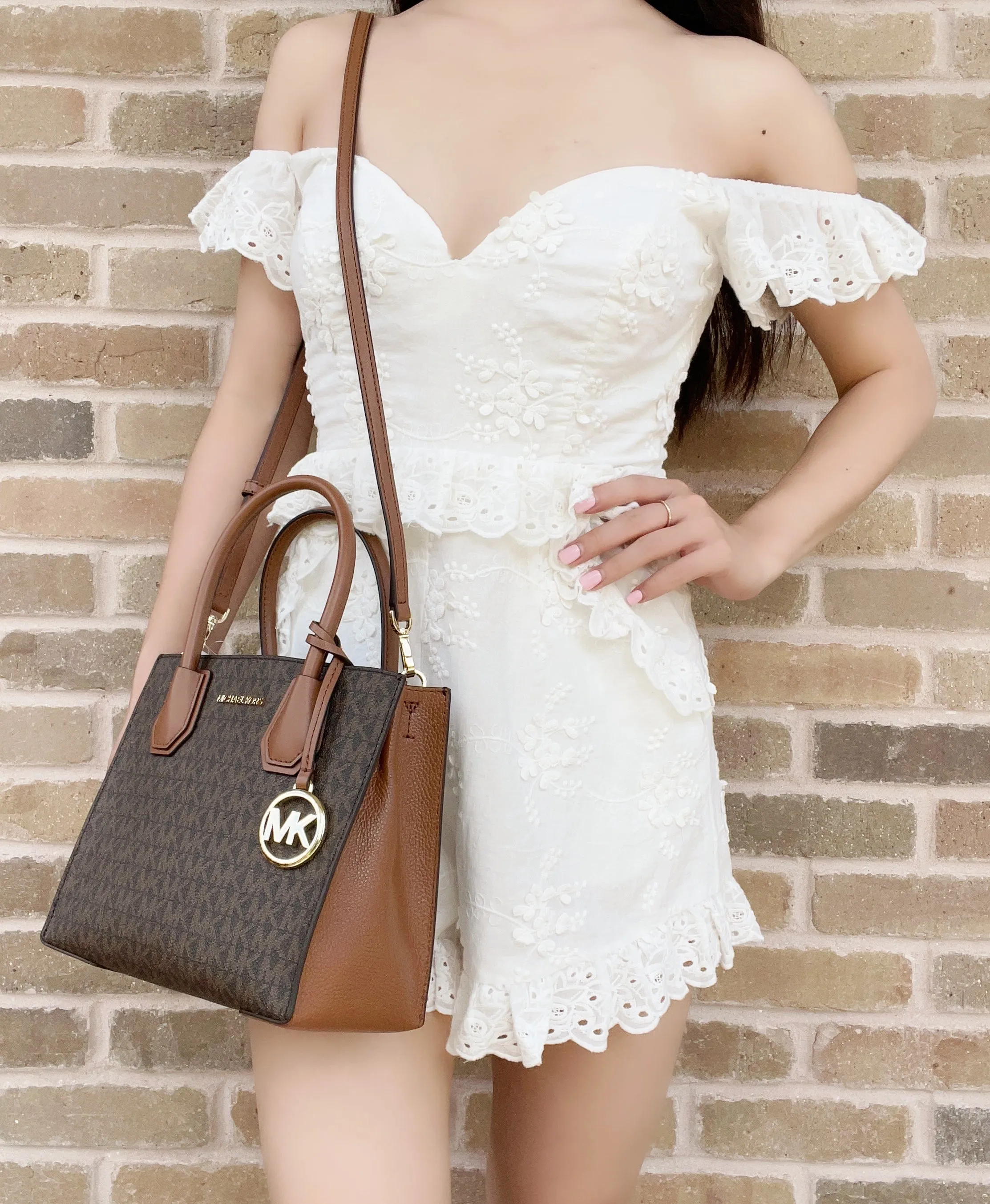 Michael Kors Mercer Medium MK Brown Signature Messenger Satchel Bag Crossbody sold by Gaby's Bags product image thumbnail 2