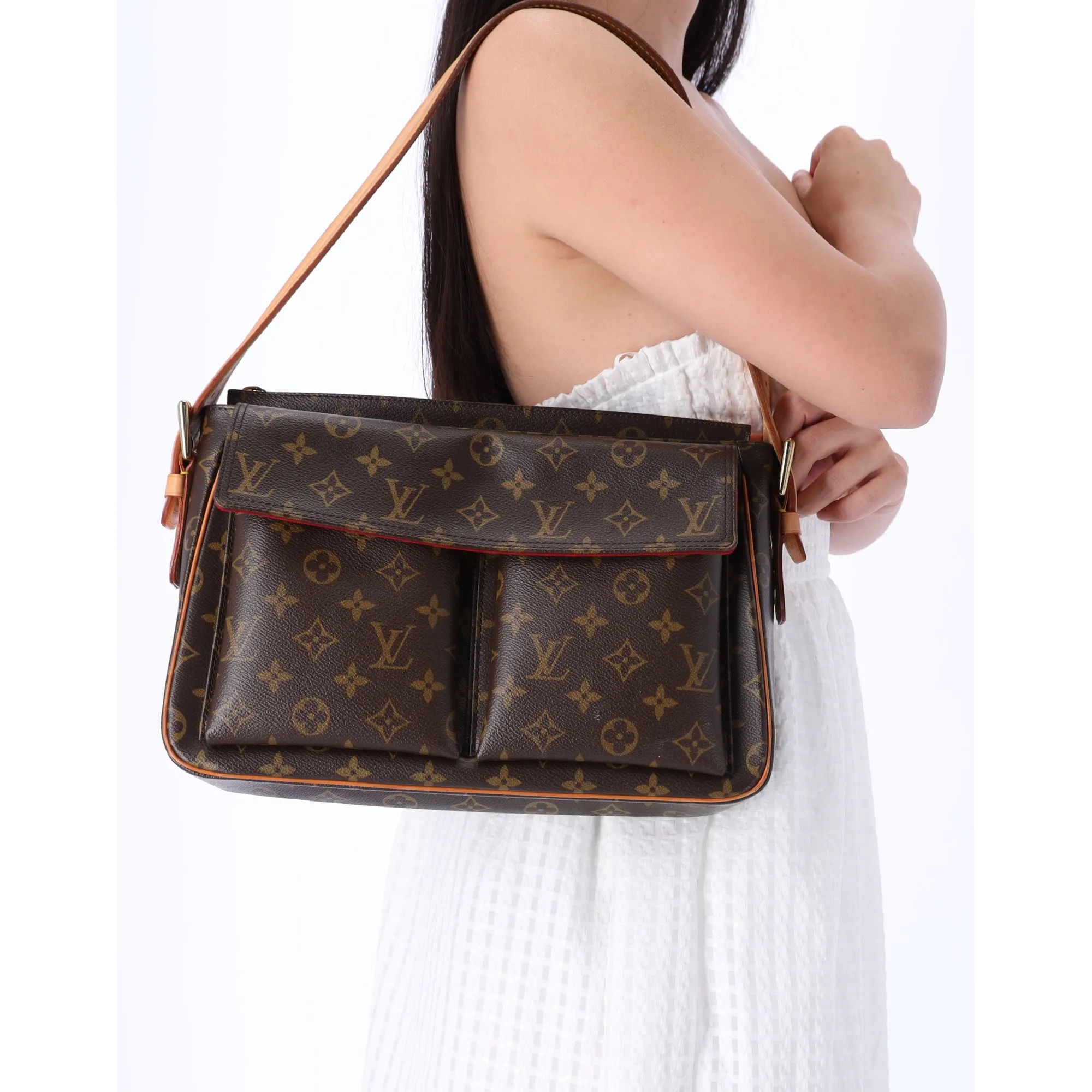 Louis Vuitton Monogram Viva Cite GM M51163 Shoulder Bag Brown Canvas sold by Gaby's Bags