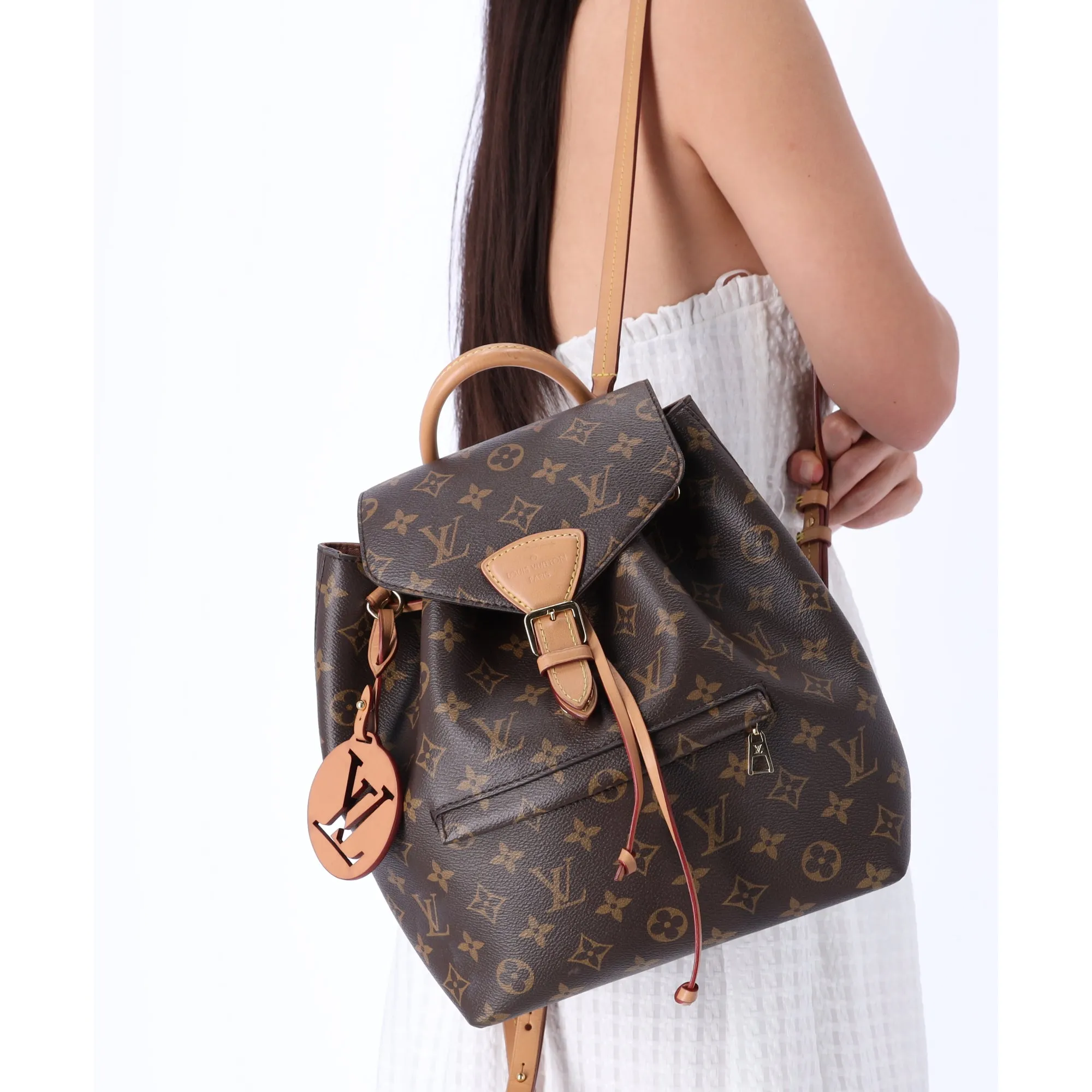 Louis Vuitton Montsouris PM Backpack Brown Monogram With LV  display picture 1