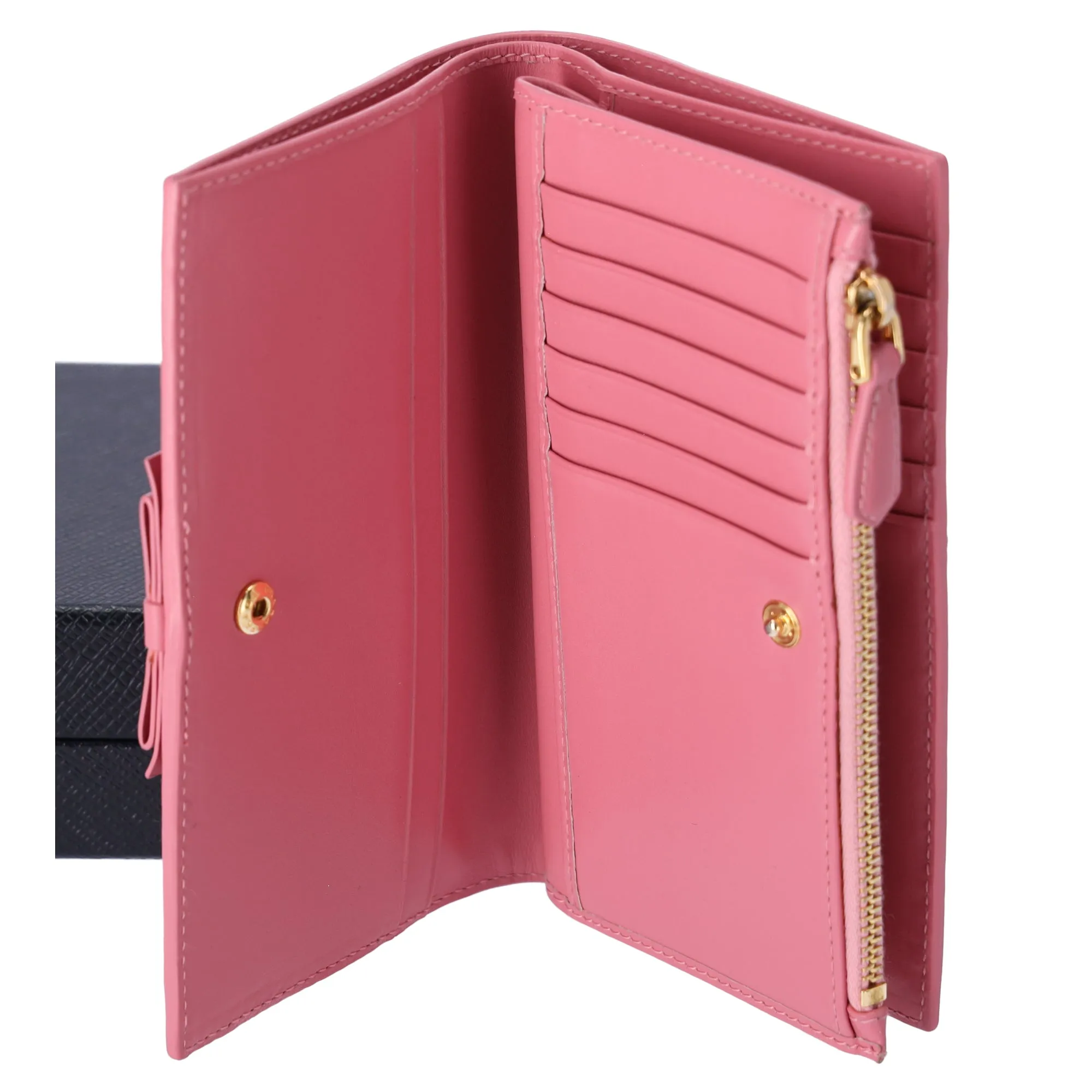 Prada Long Bifold Wallet Ribbon Pink Saffiano Leather sold by Gaby's Bags product image thumbnail 3