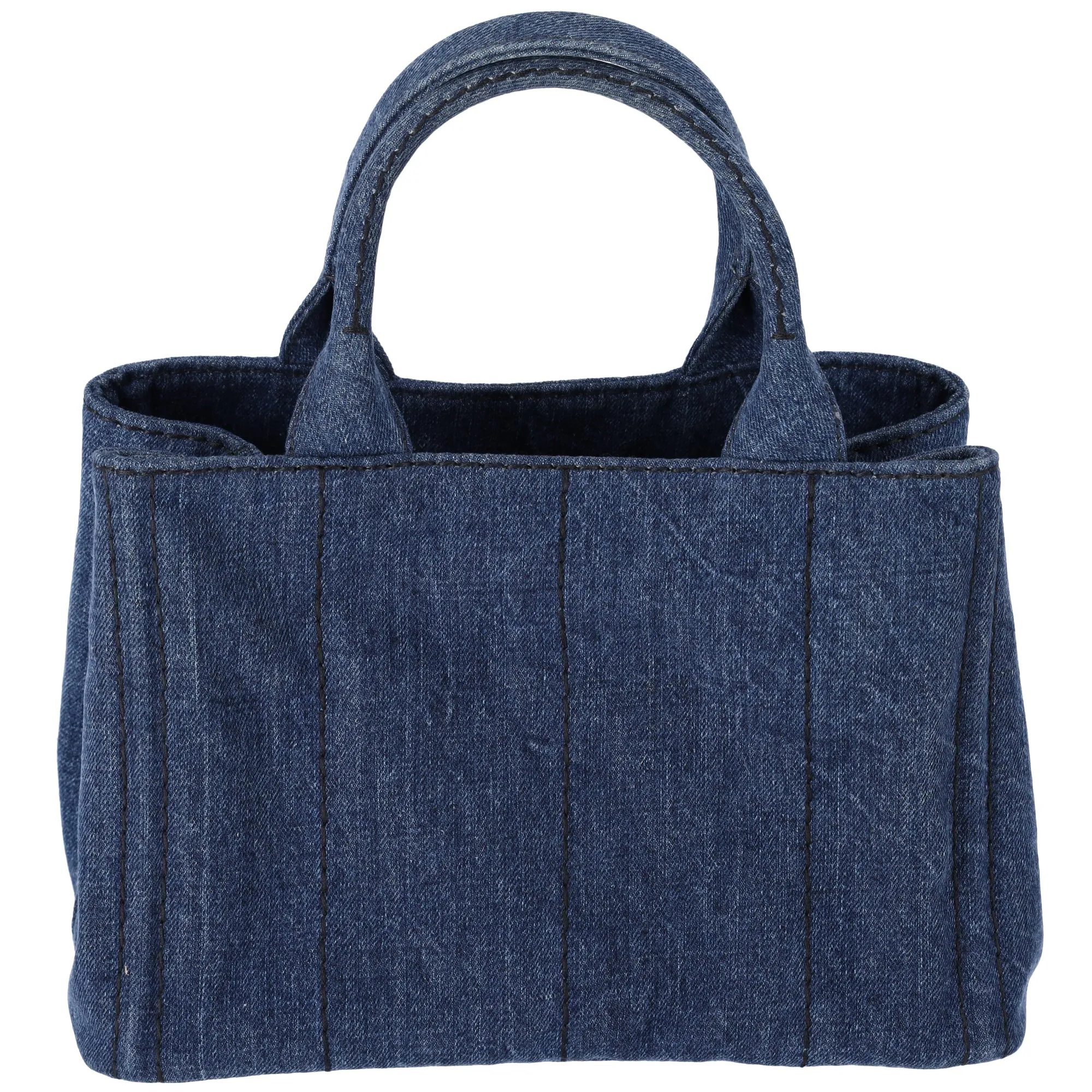 PRADA Canapa Small Canvas Tote Shoulder Bag Denim Blue Logo 1BG439 sold by Gaby's Bags product image thumbnail 5
