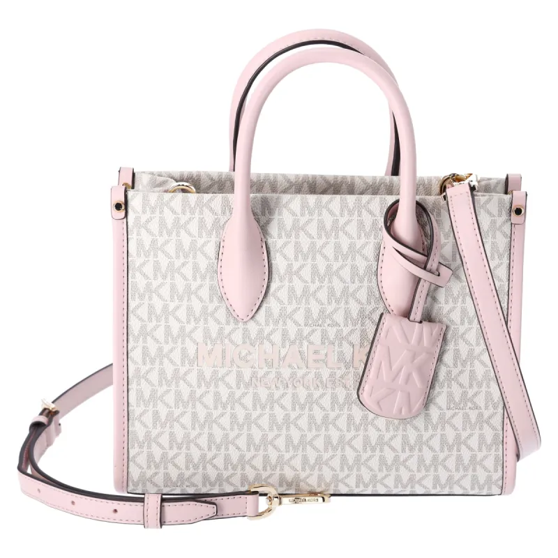 Michael Kors Mirella Small Shopper Top Zip Tote Crossbody MK Powder Blush Multi sold by Gaby's Bags