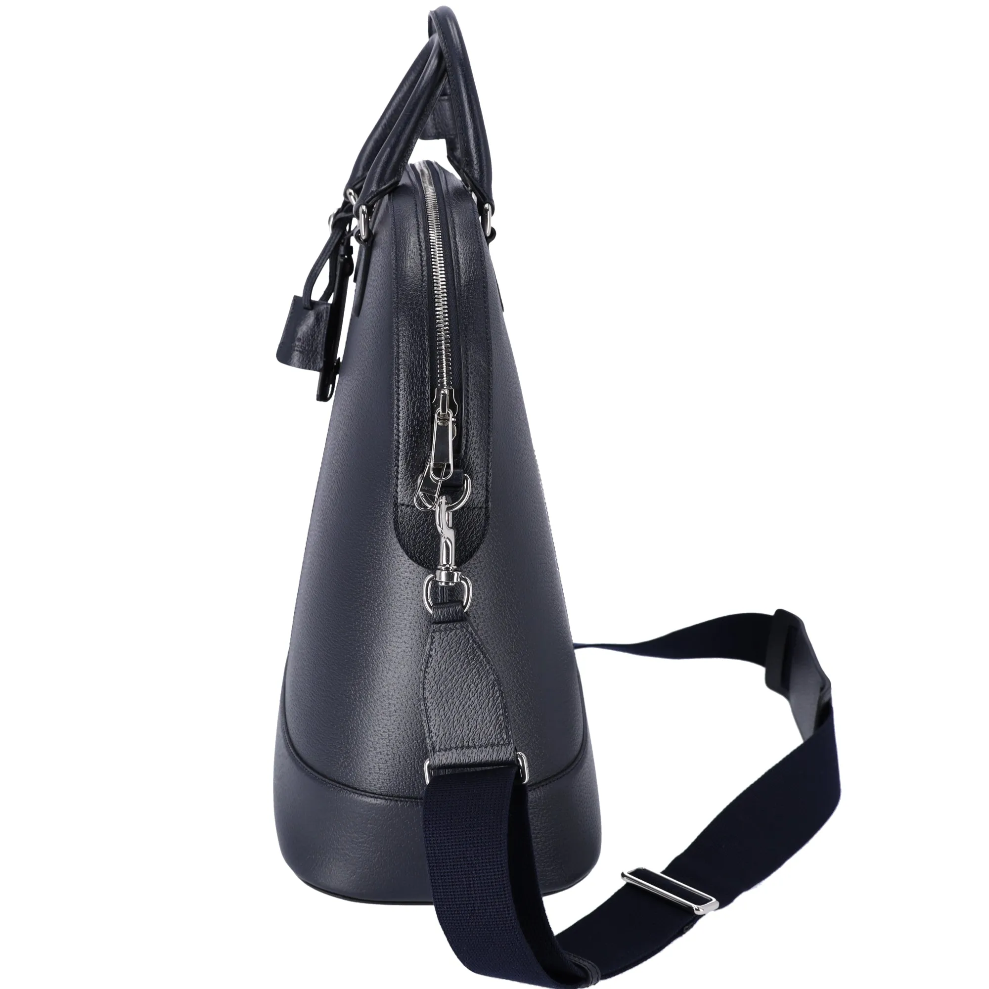 GUCCI Blue Pebbled Leather Vintage Web Savoy Bowling Large Tote Bag sold by Gaby's Bags product image thumbnail 2