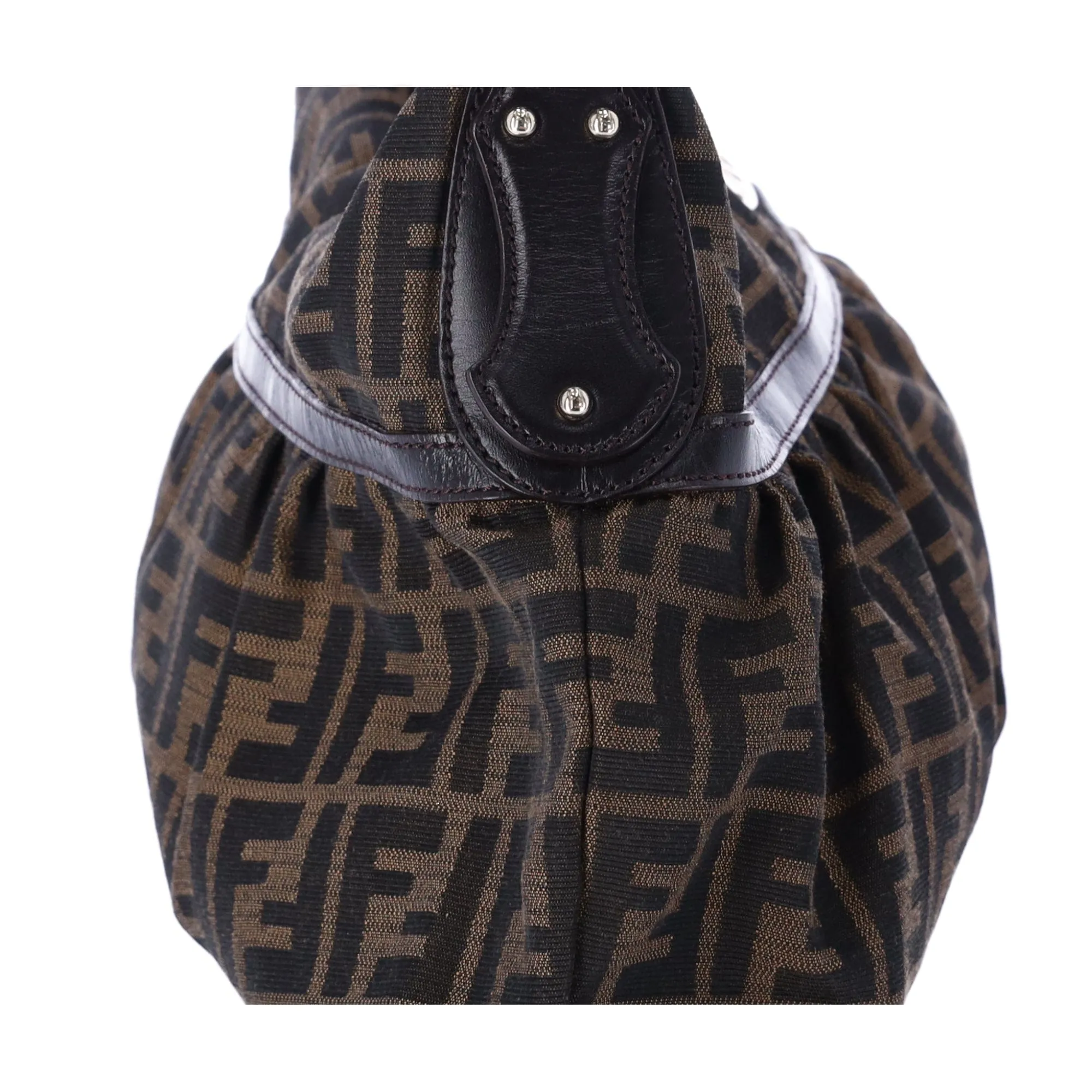 FENDI Zucca 8BR448 Brown Black Jacquard Leather Shoulder Bag Hobo sold by Gaby's Bags product image thumbnail 5