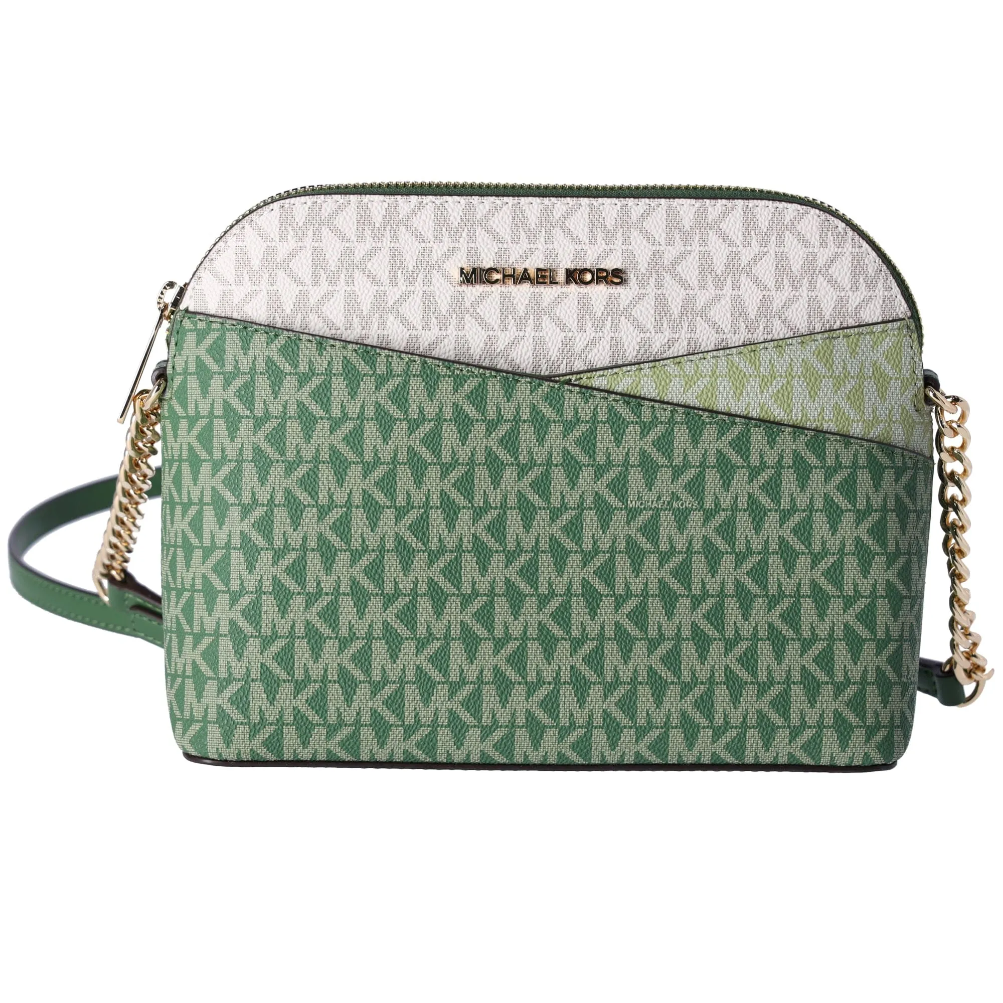 Michael Kors Jet Set Travel Dome Crossbody Bag Signature Fern Green Multi MK sold by Gaby's Bags product image thumbnail 4