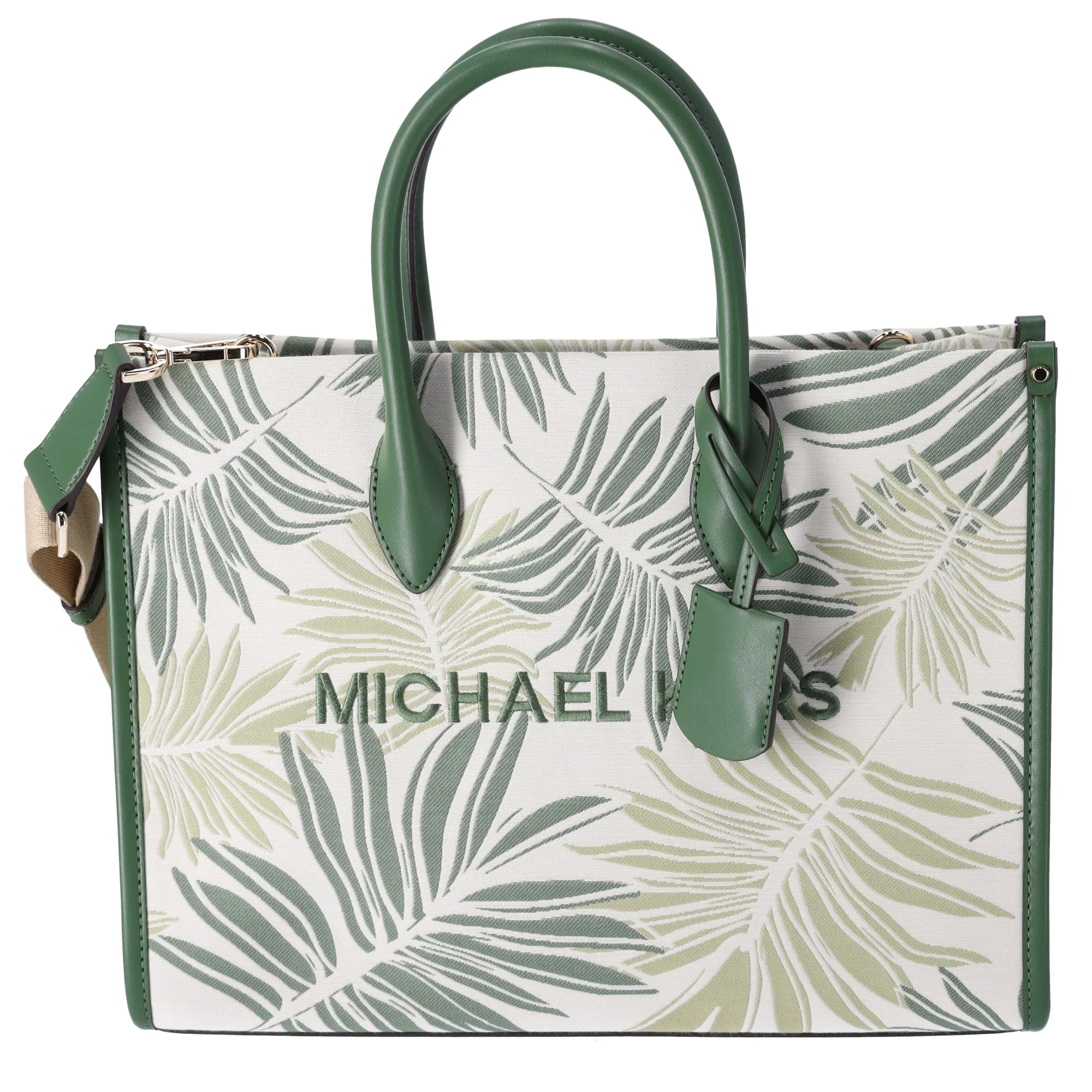 Michael Kors Mirella Medium East West Tote Fern Green multi Palm Tree Leaves sold by Gaby's Bags product image thumbnail 2